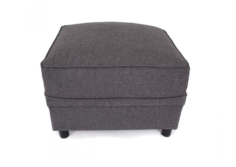 DOROTA II Linen Fabric Footstool - Dark Grey - Interior Masters