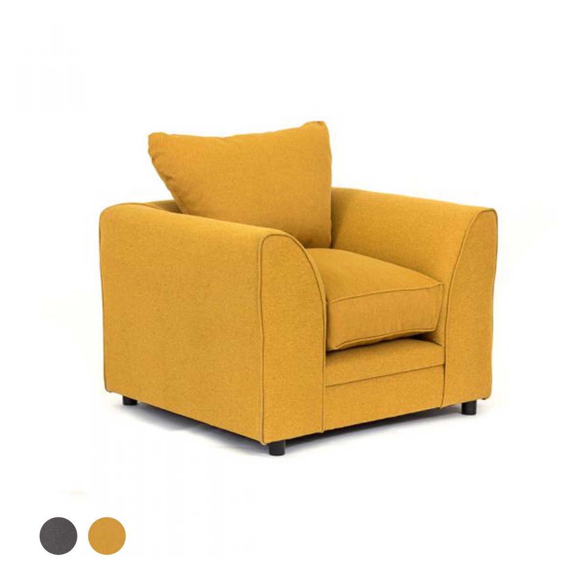 Dorota II Fabric Armchair - Mustard - Interior Masters