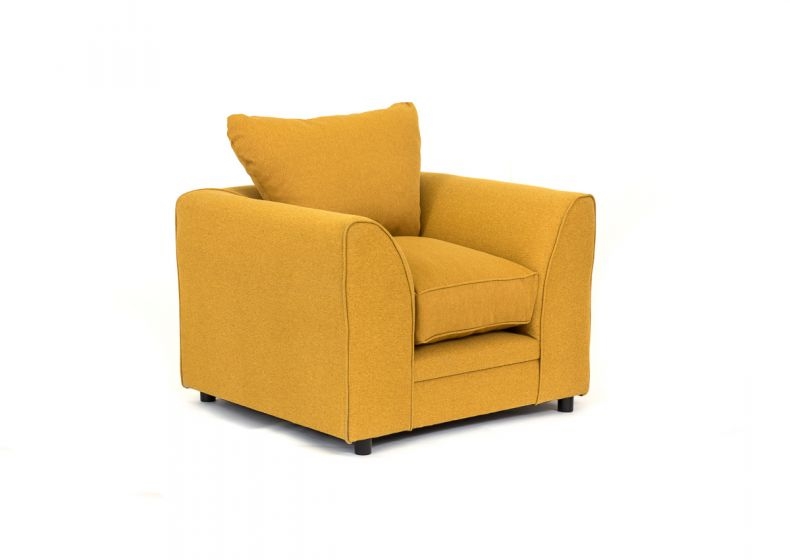 DOROTA II Linen Fabric Armchair - Mustard - Interior Masters