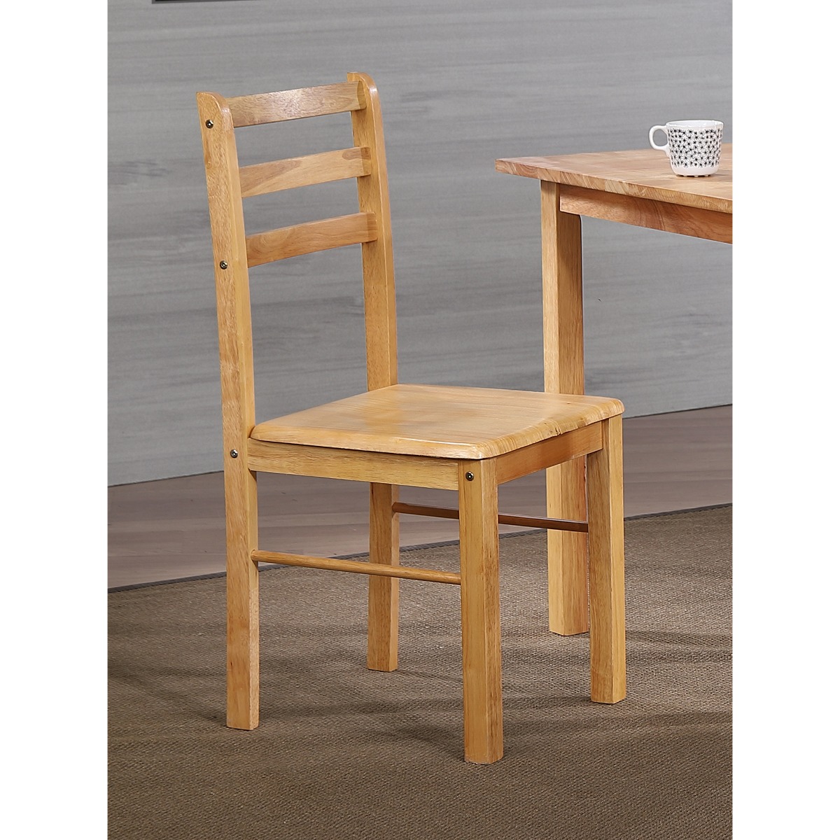Rustic Charm Arcadia Natural Oak Wood Dining Chairs - Set of 2 - Sigrid Mills