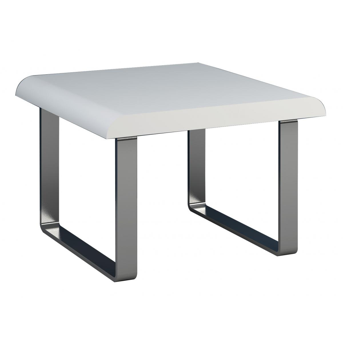 Modern Nauvoo Lamp Side Table with Sleek Metal Grey Legs in Black High Gloss Finish - Sigrid Mills