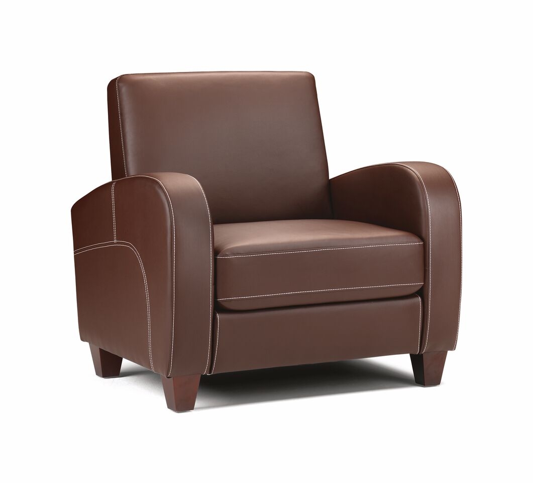 Vivo Chestnut Faux Leather Armchair - JB Collections