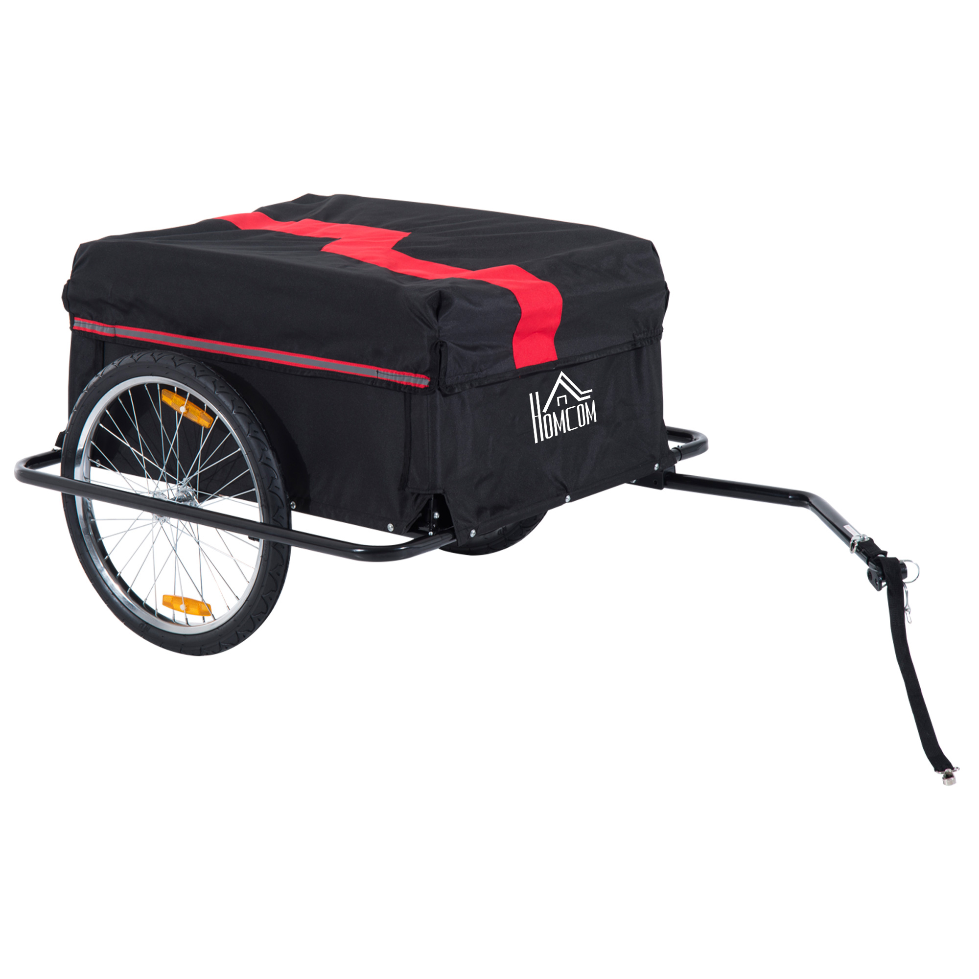 Bike Cargo Trailer W/Removable Cover-Red/Black - Life Essentials