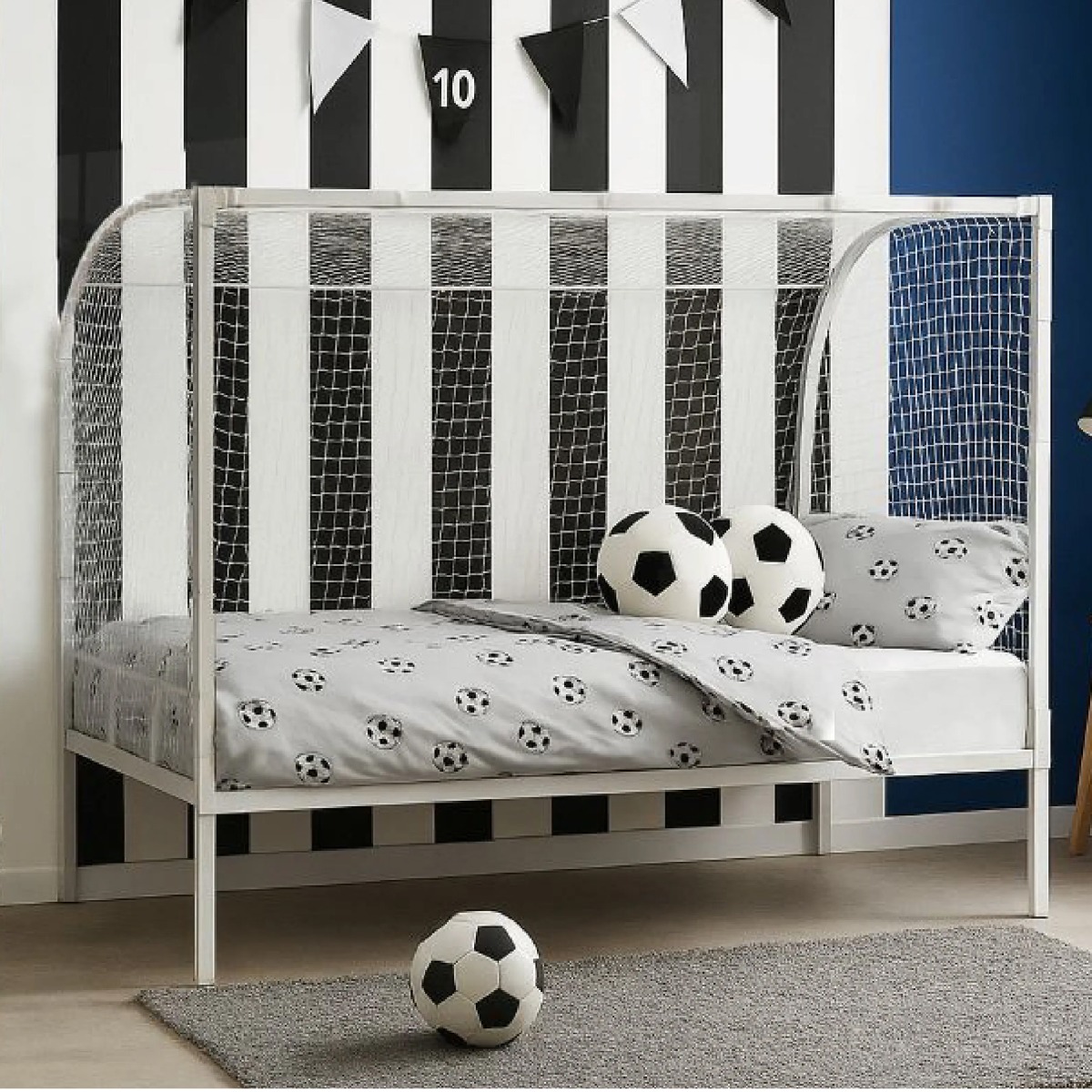 Single Bed - NOBRA 3ft Metal Bedframe - White - Beds-To-Go