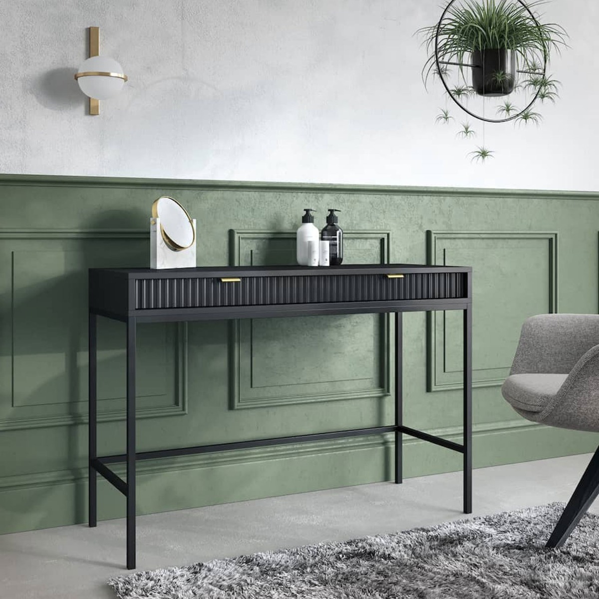 Galadriel Nyx Desk with 2 Drawers - Black Matt - Art Nest