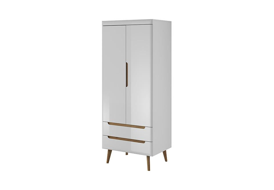 Wardrobe - SERIE 2 Door Wardrobe White Matt 80cm - Art Nest