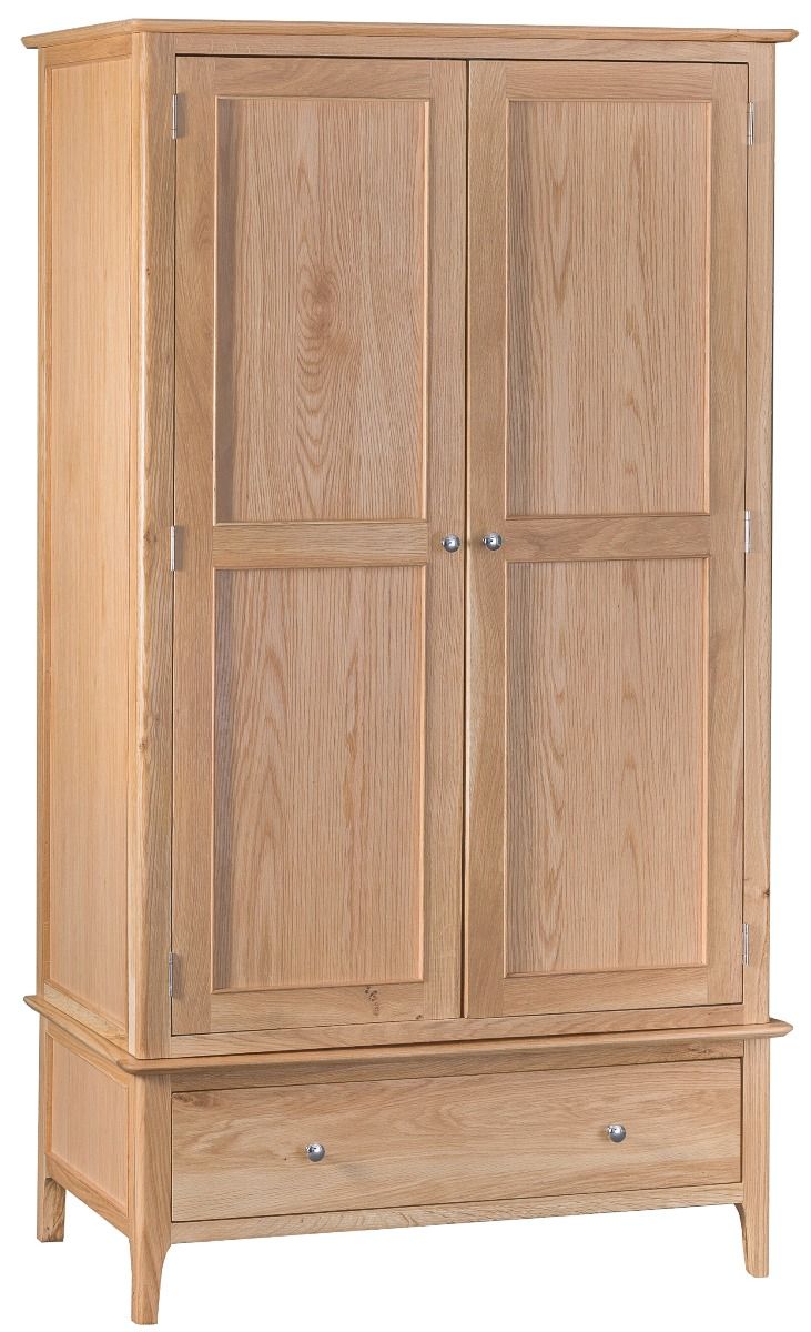 Wardrobe - NEESHAM 2 Door Wardrobe Light Oak 110cm - Kettle Homes