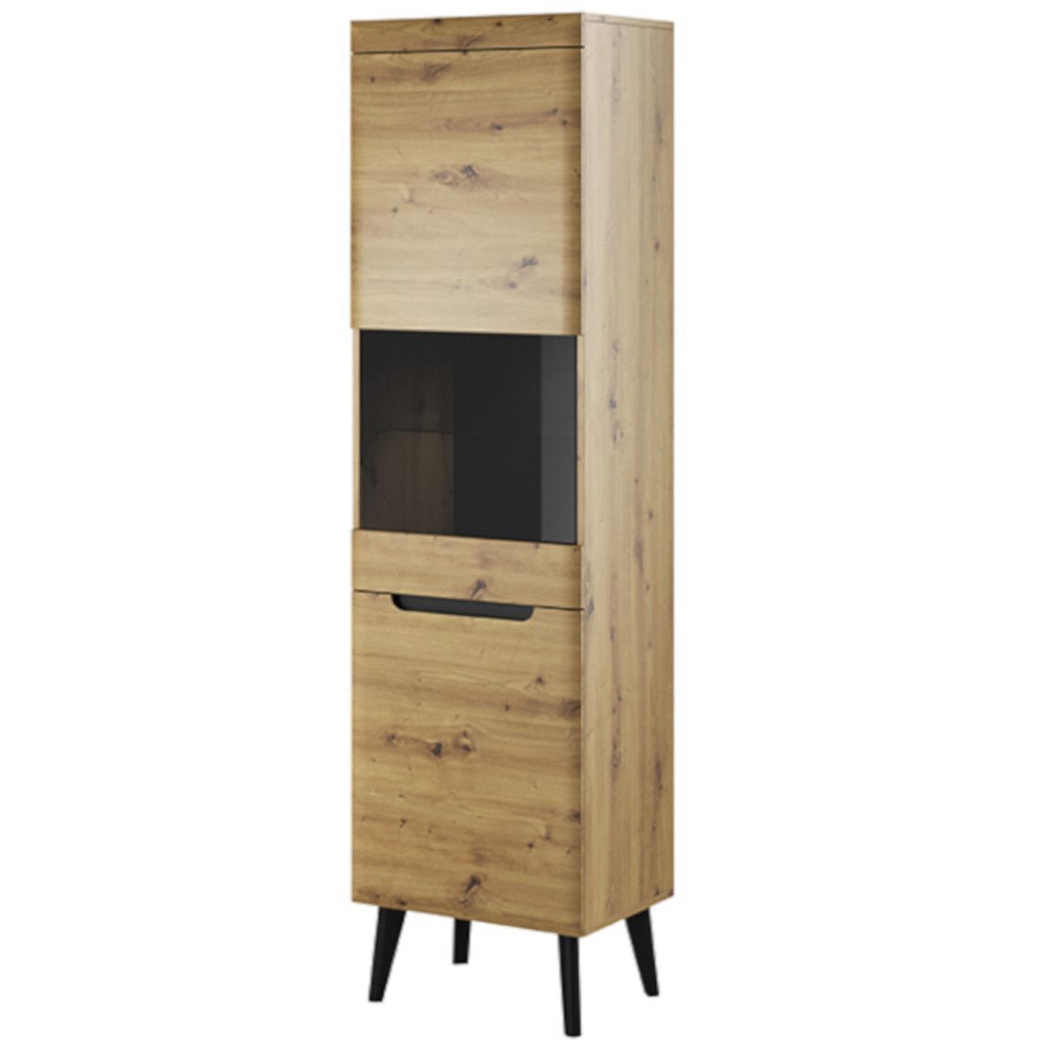 Serie Tall Display Cabinet - Oak Artisan - Art Nest