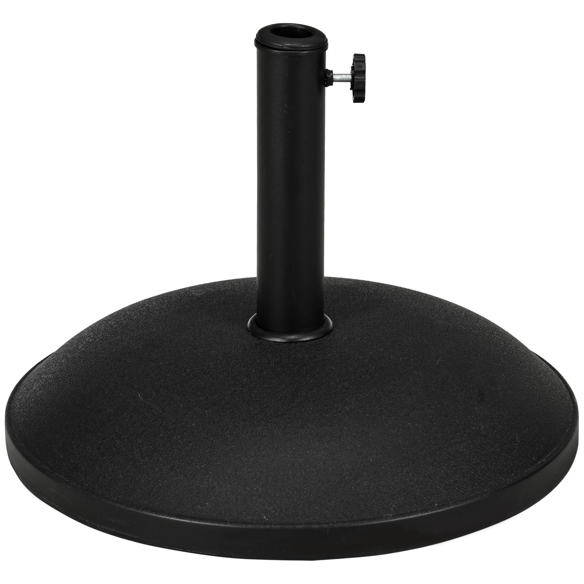 25kgs Round Umbrella Base Concrete Parasol Weight Stand Patio Outdoor Black Dia 50cm - Life Essentials