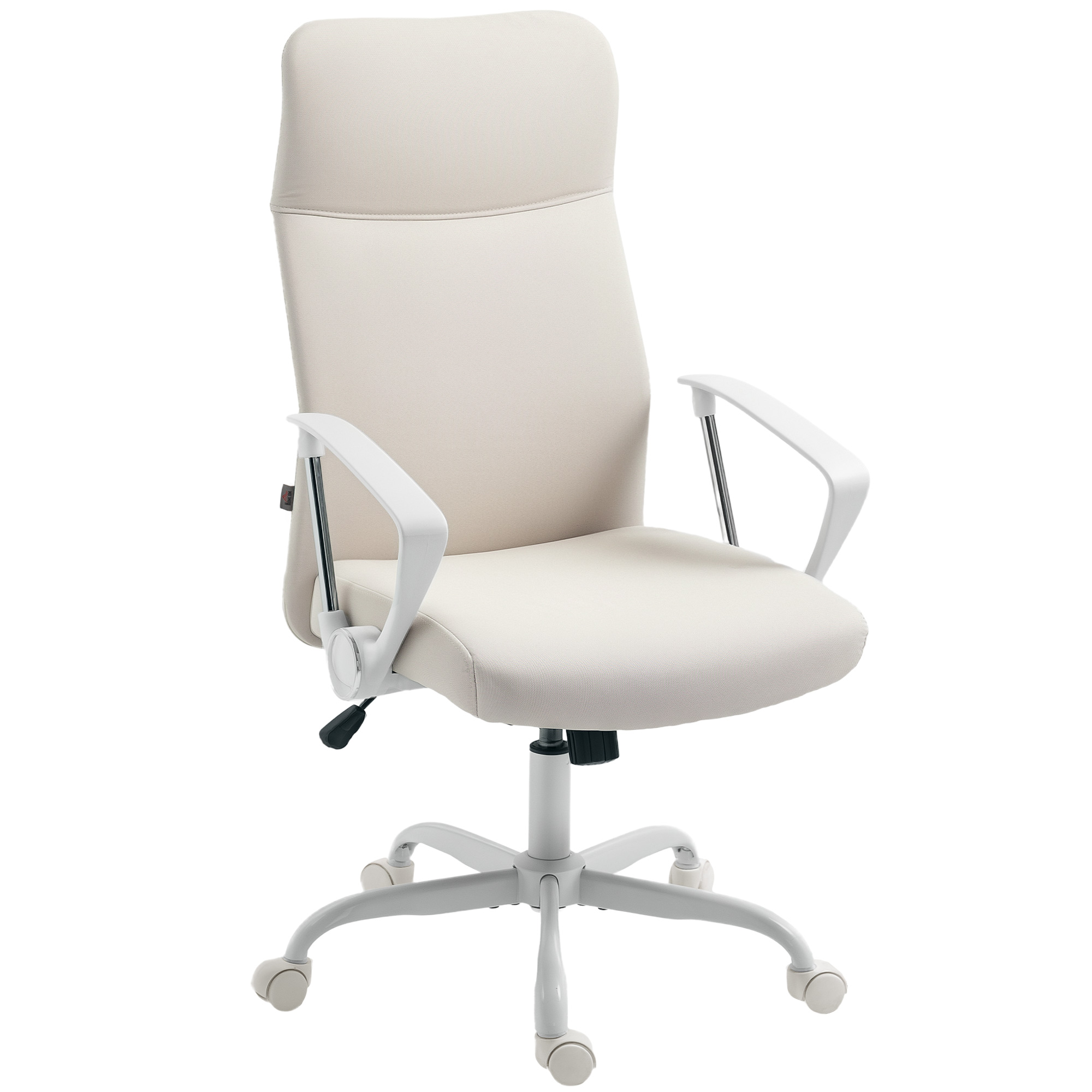 HERON Fabric High Back Office Chair Cream White - Life Essentials
