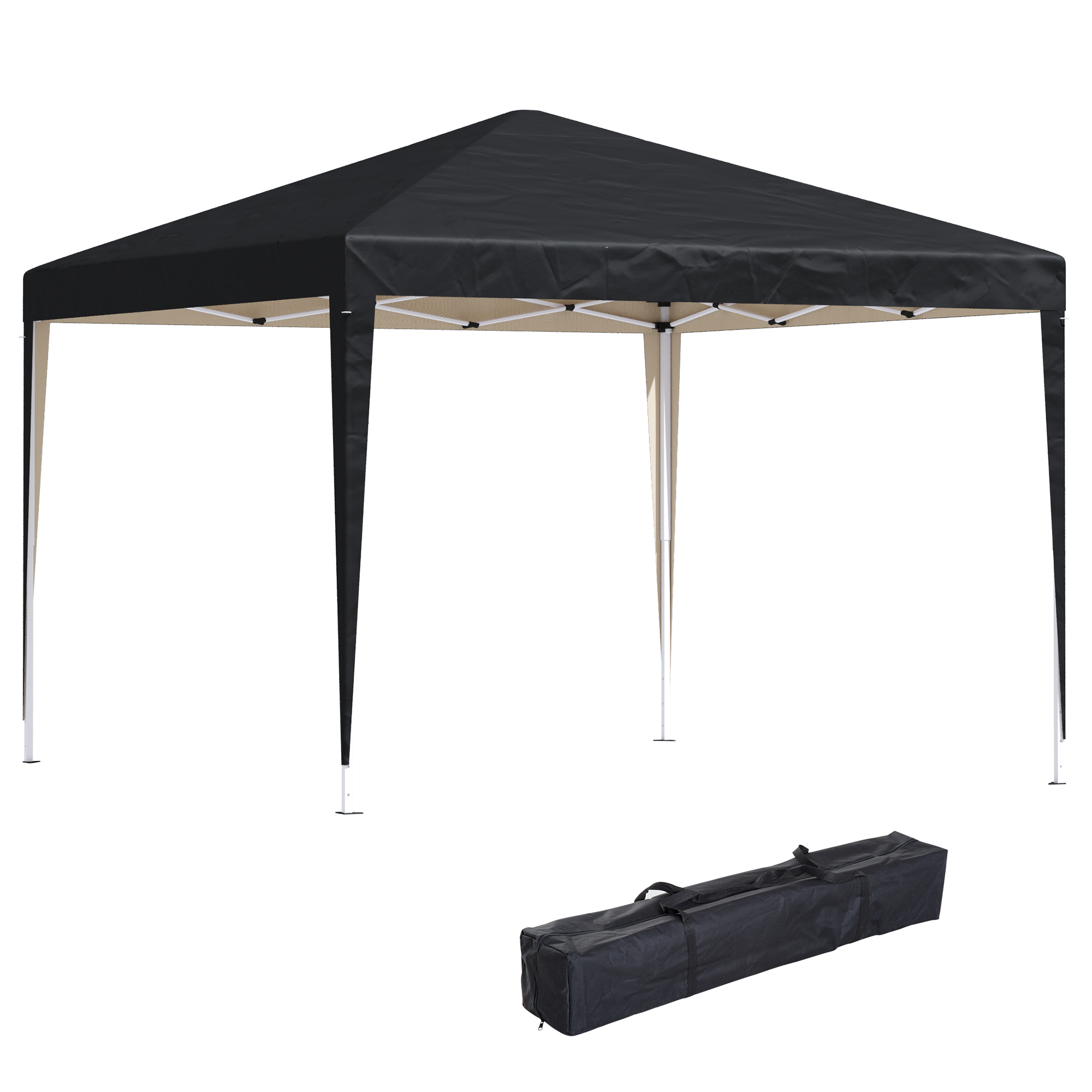 3 x 3 meter Garden Heavy Duty Pop Up Gazebo Marquee Party Tent Folding Wedding Canopy Black UV Protection - Life Essentials