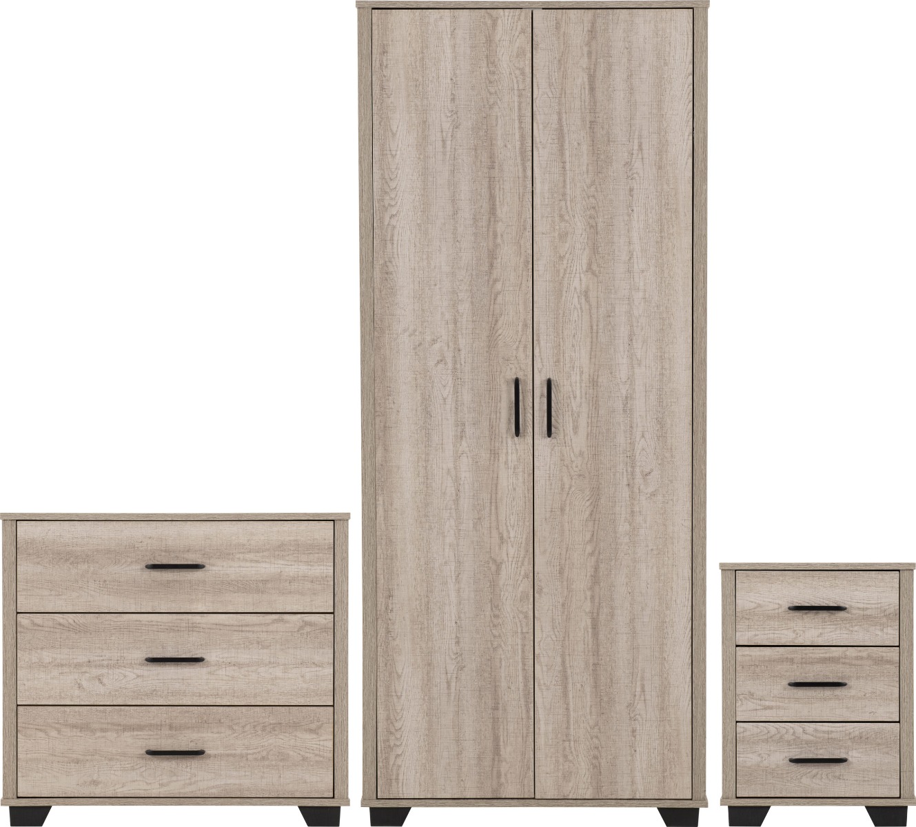 Wardrobe Set - OLDBURY Bedroom Set Light Oak Effect 80cm - Budget Deals