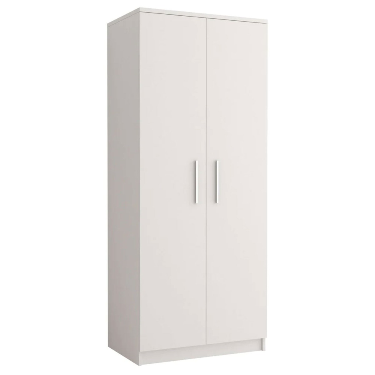 Wardrobe - ORMISTON 2 Door Wardrobe White Matt 80cm - Art Nest