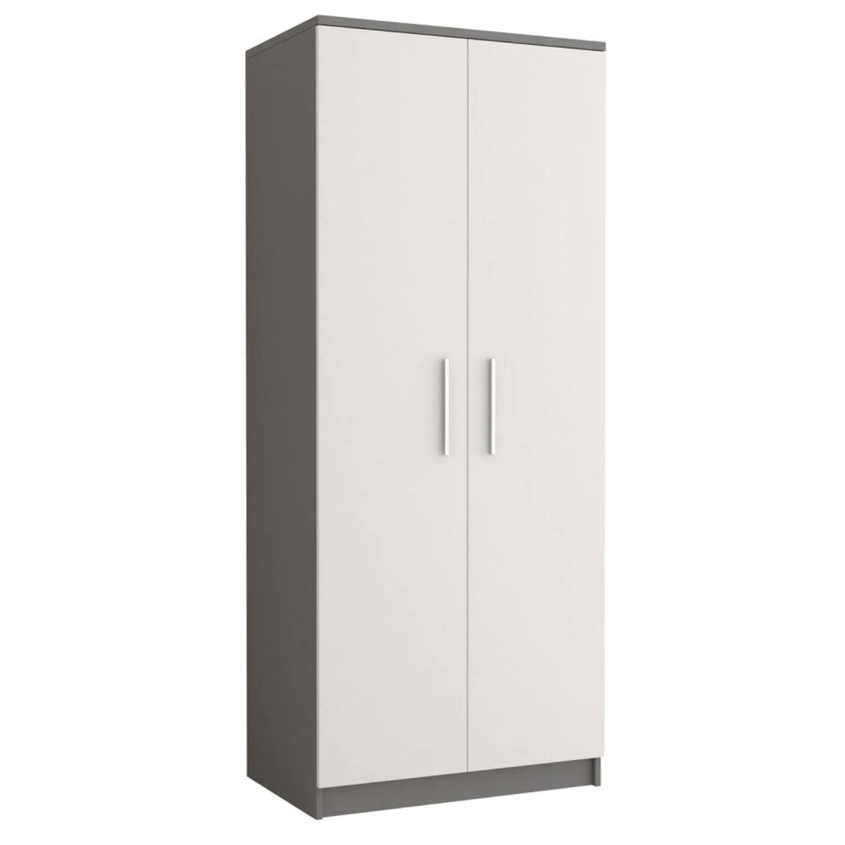 Wardrobe - ORMISTON 2 Door Wardrobe Grey Matt 80cm - Art Nest