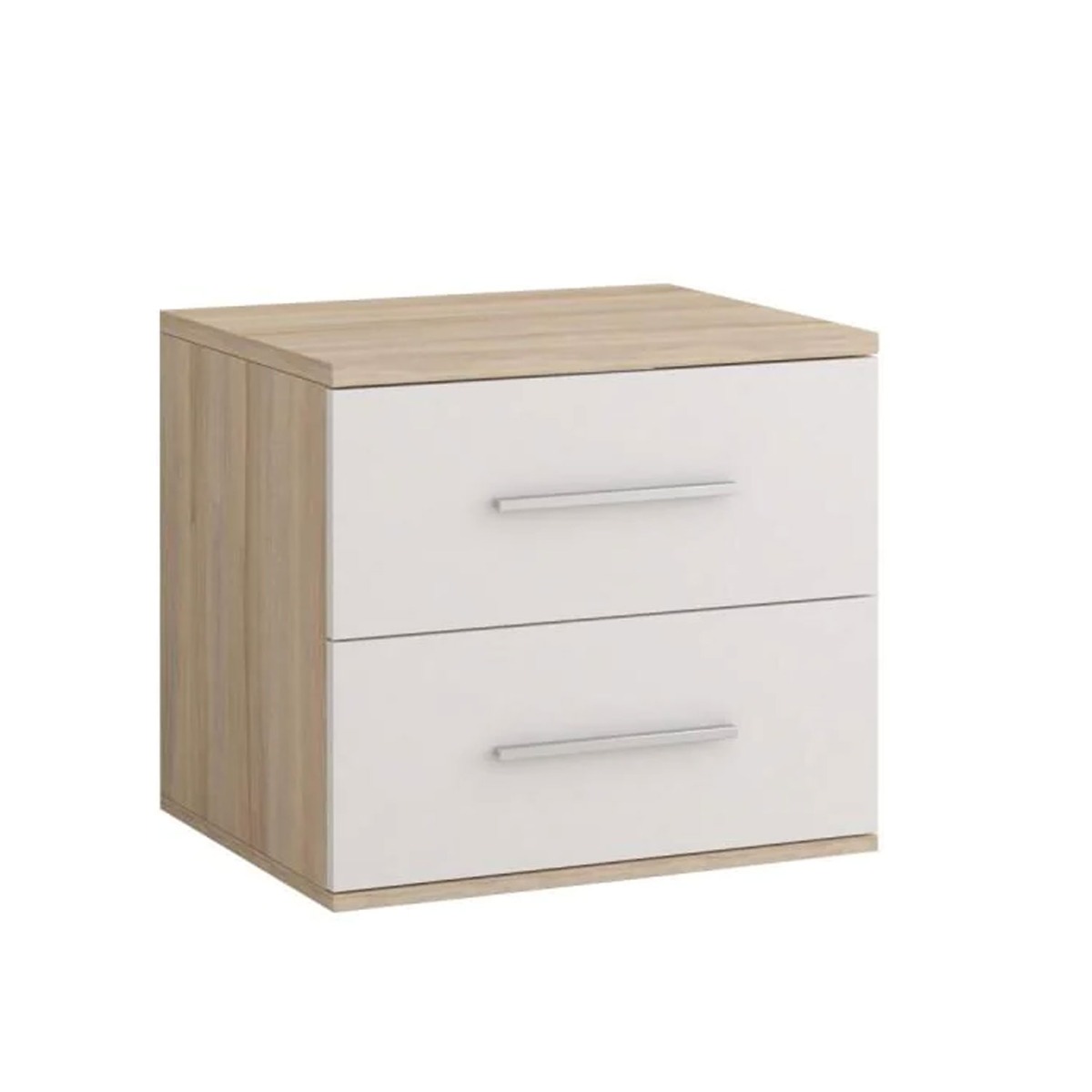 Bedside Table - NYXARIA 2 Drawer Nightstand Oak Sonoma 55cm - Art Nest