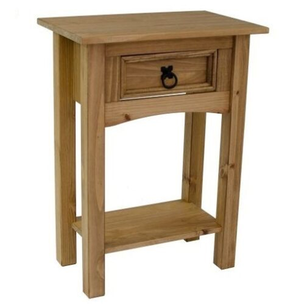 Corona Solid Pine Console Table With Drawer Hallway - Mexican Style - Bedroom & More