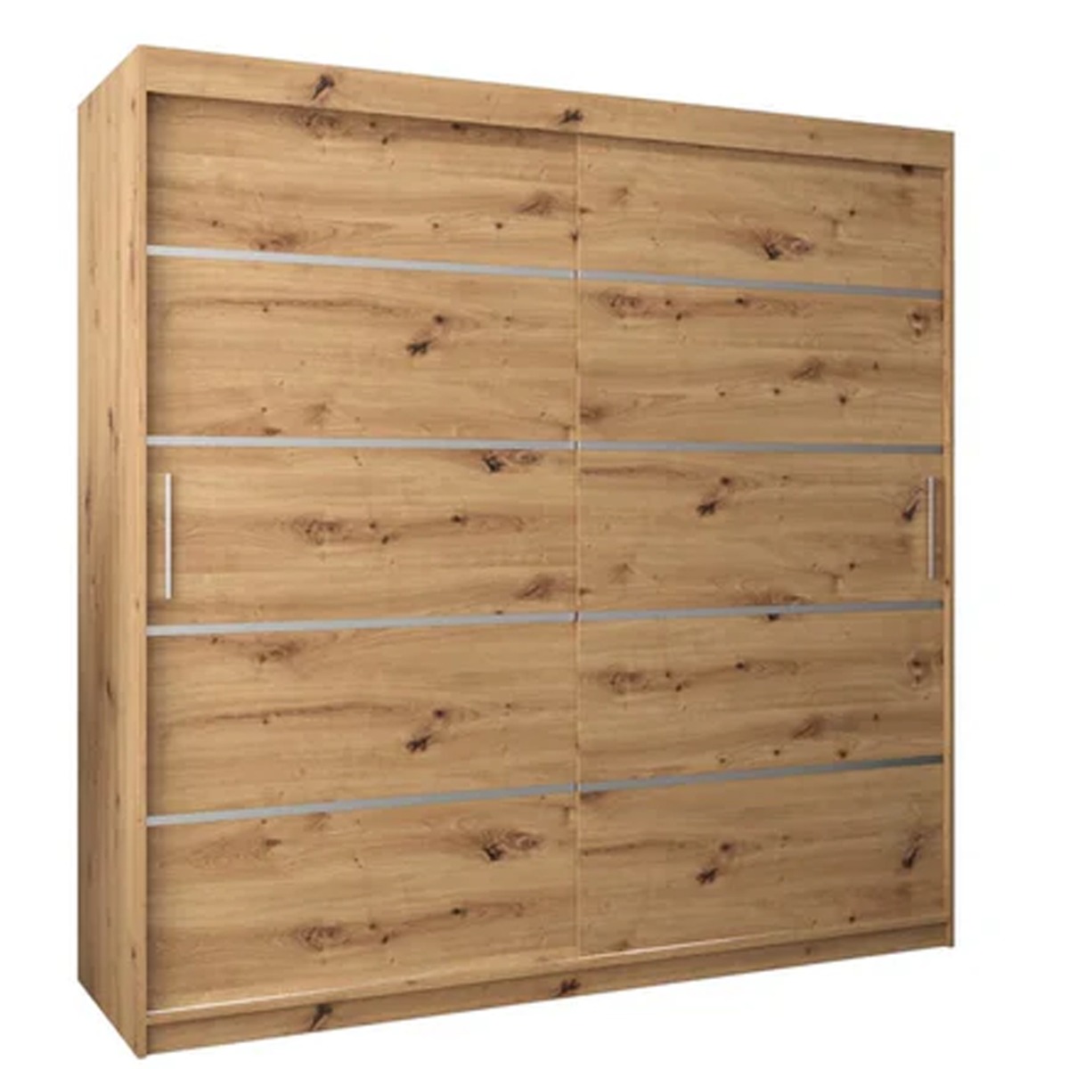 Sliding Wardrobe - VICENZA I 2 Door Wardrobe Oak Artisan 200cm - Art Nest