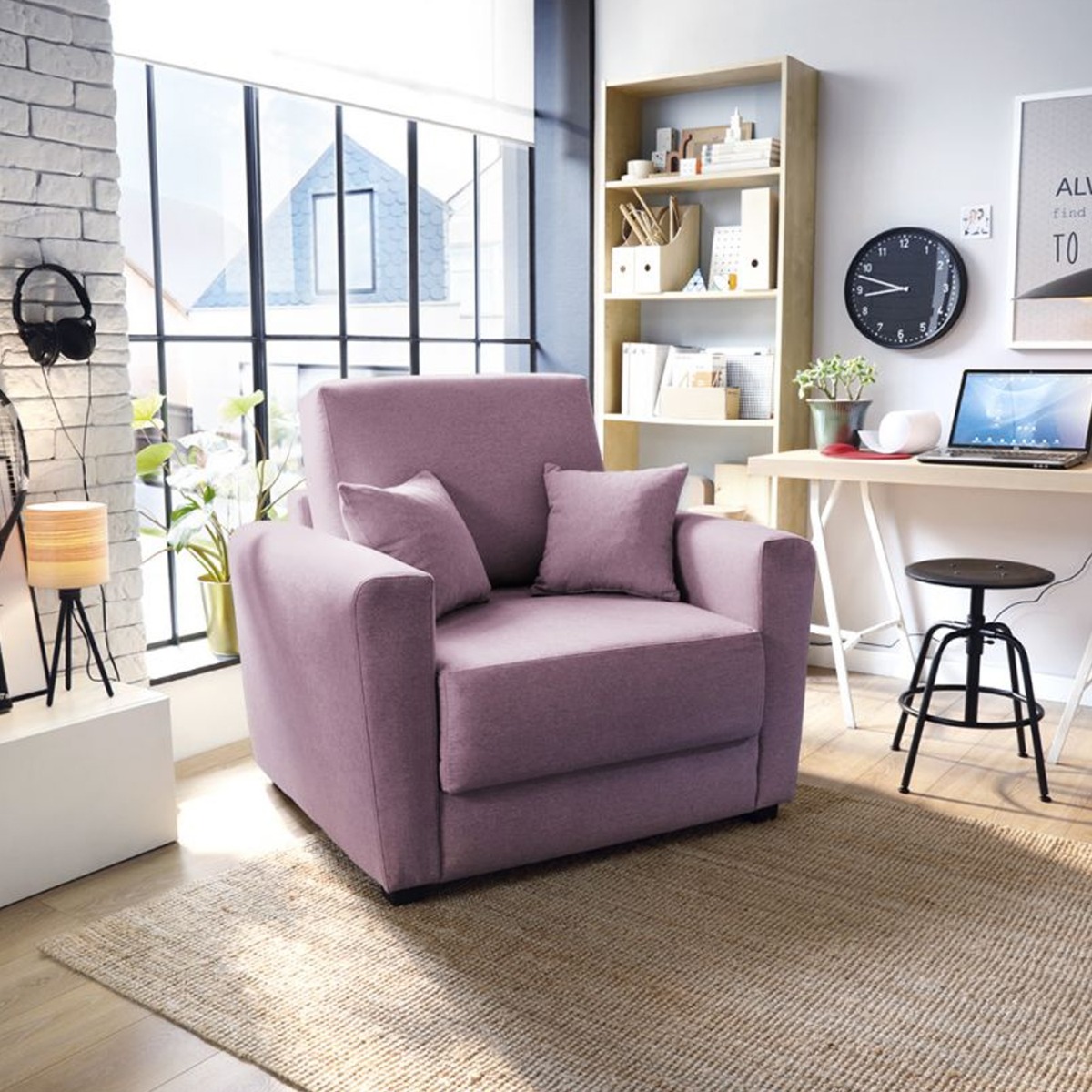 Bristol Velvet Single Sofabed - Pink - Moonlight Interiors