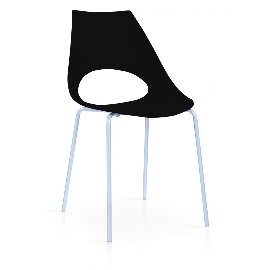 Contemporary Seating Littleton Range Plastic Chairs with Chrome Legs - Packed in 6s for Versatile Arrangements - Black - Sigrid Mills