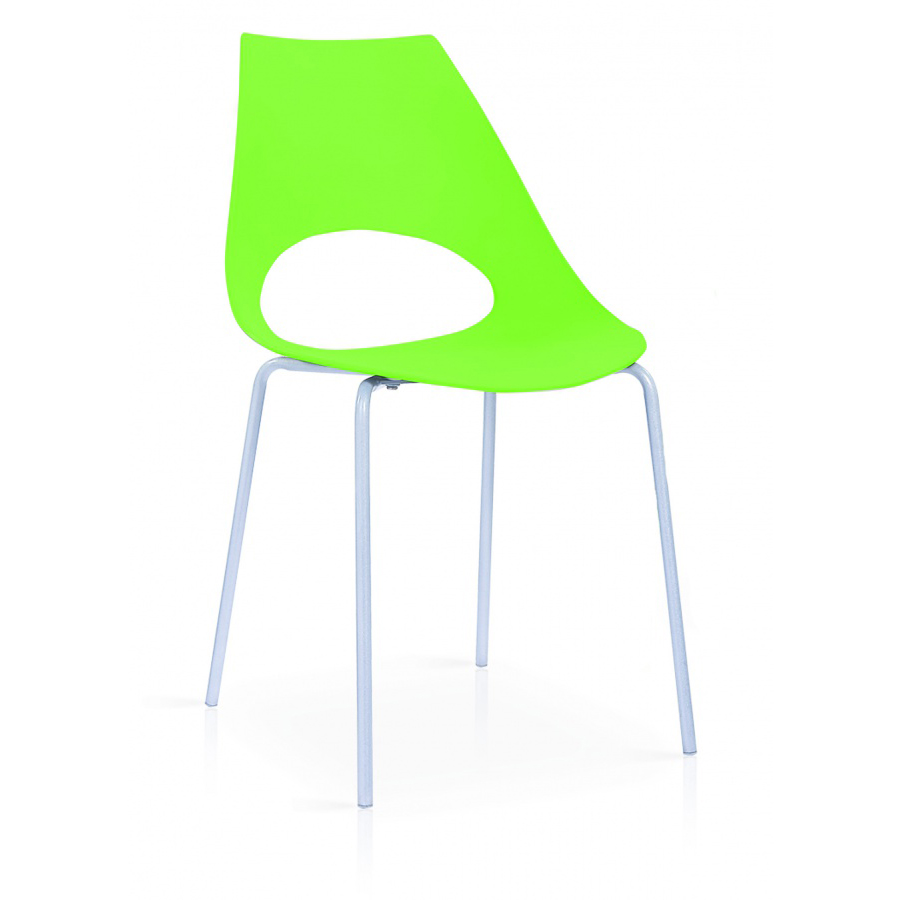 Contemporary Seating Littleton Range Plastic Chairs with Chrome Legs - Packed in 6s for Versatile Arrangements - Green - Sigrid Mills