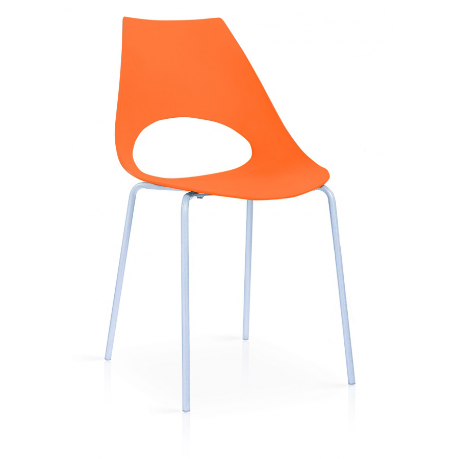 Contemporary Seating Littleton Range Plastic Chairs with Chrome Legs - Packed in 6s for Versatile Arrangements - Orange - Sigrid Mills