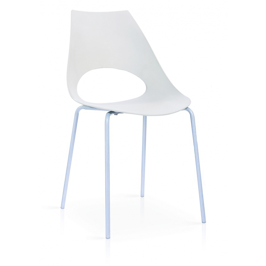 Contemporary Seating Littleton Range Plastic Chairs with Chrome Legs - Packed in 6s for Versatile Arrangements - White - Sigrid Mills