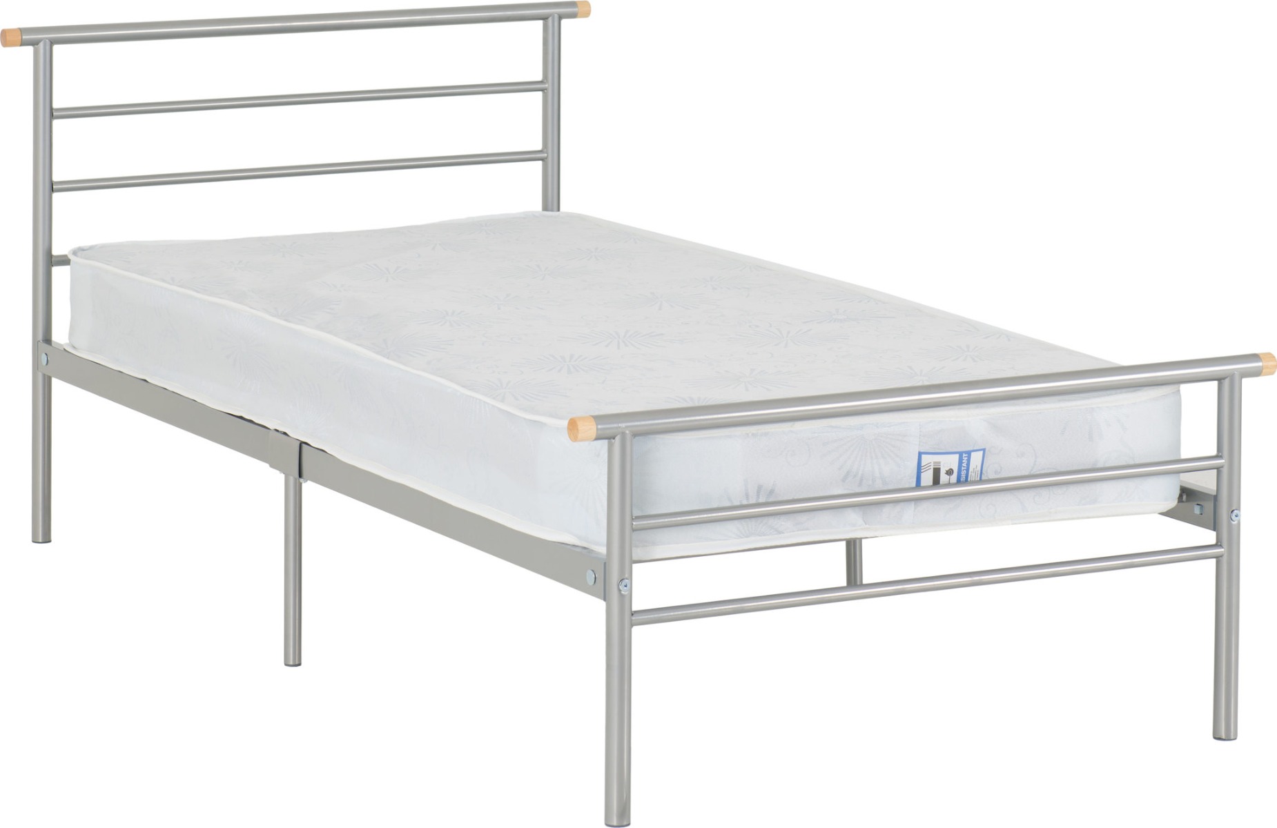 Orion 3ft Single Bed - Silver - Budget Deals