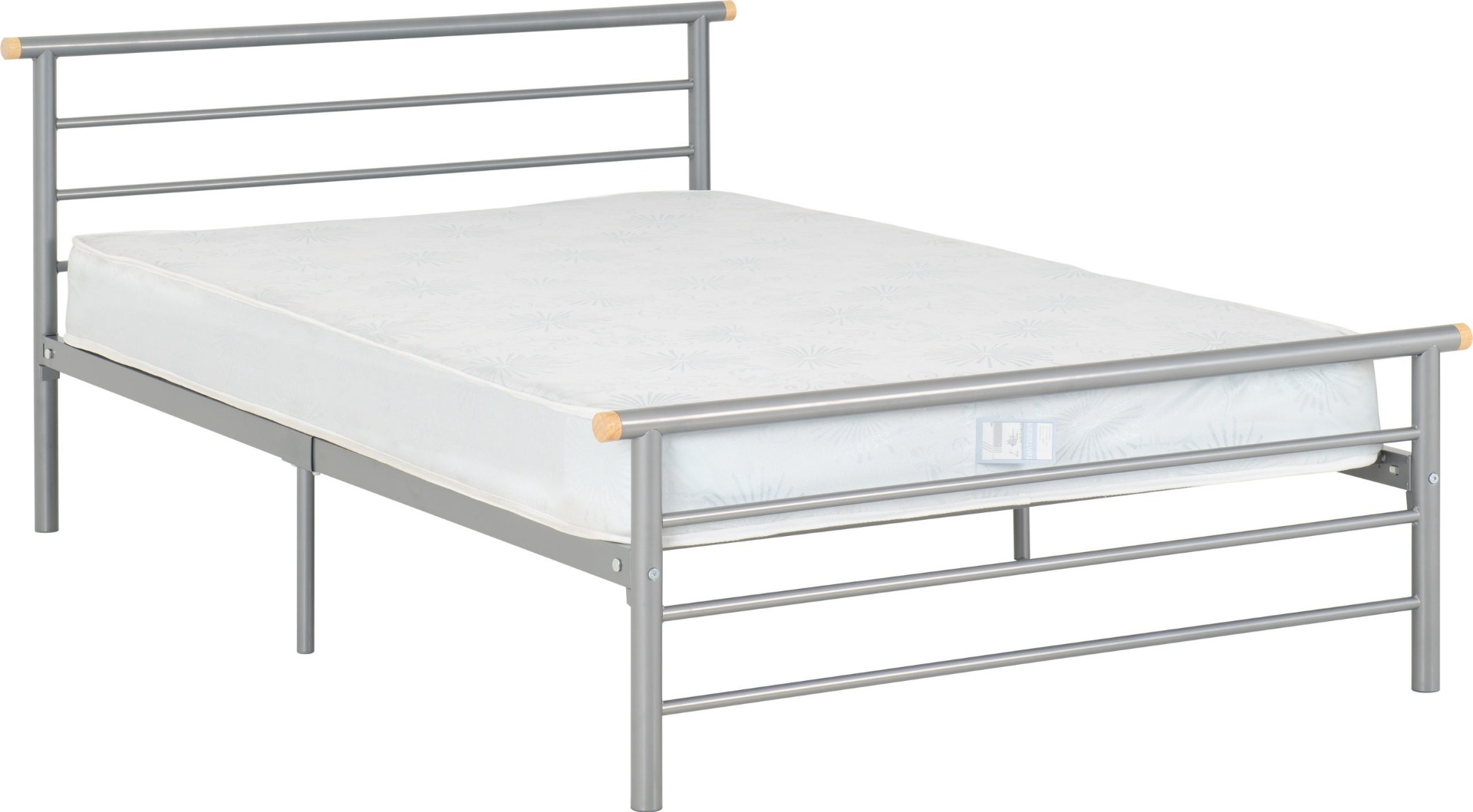 Orion 4ft Bed - Silver - Budget Deals