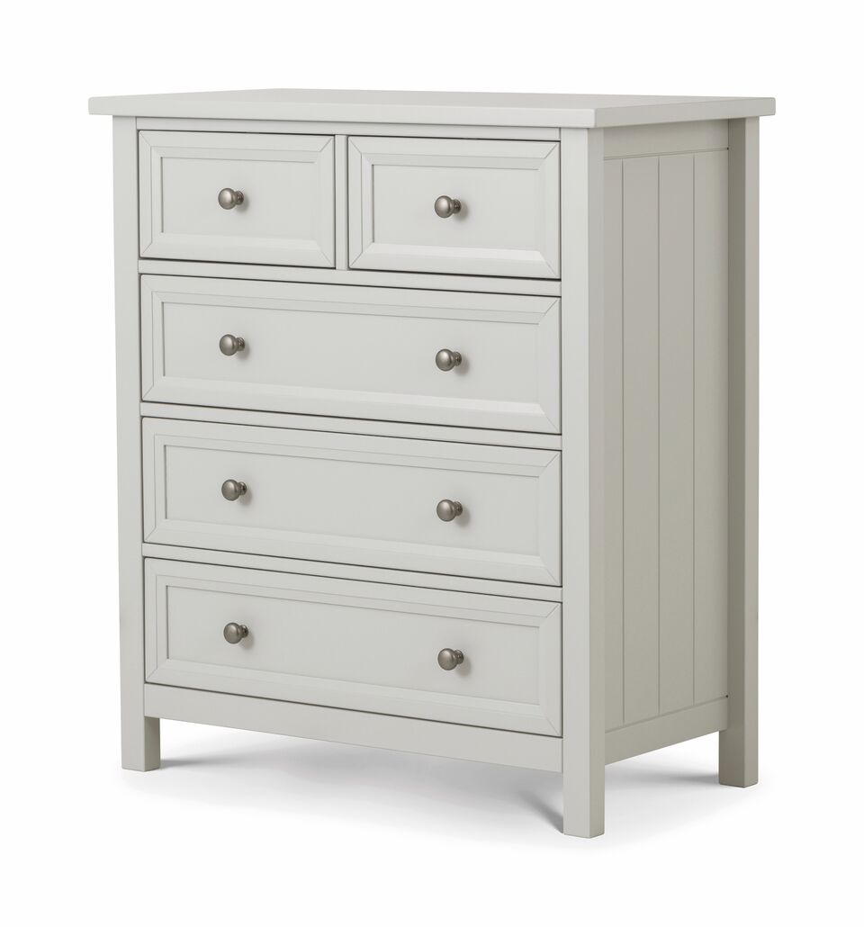 MALTON II Grey Chest of Drawers - Medium-sized, 5 Drawers - JB Collections