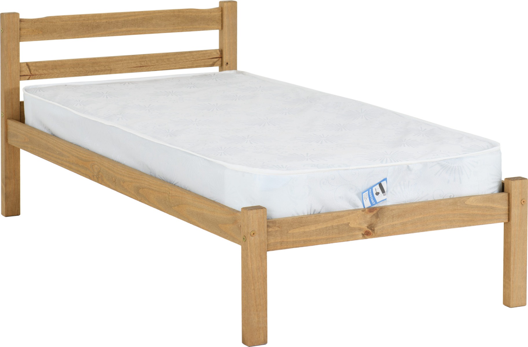 Panama 3ft Single Bed - Natural Wax - Budget Deals