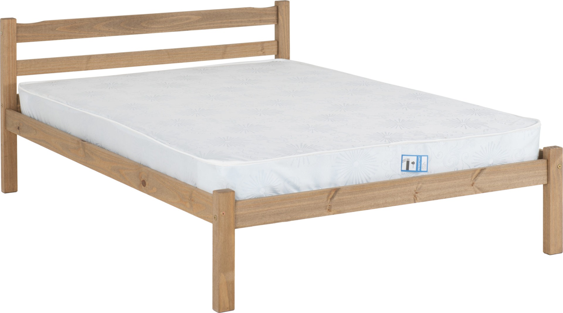 Panama 4ft6 Double Bed - Natural Wax - Budget Deals
