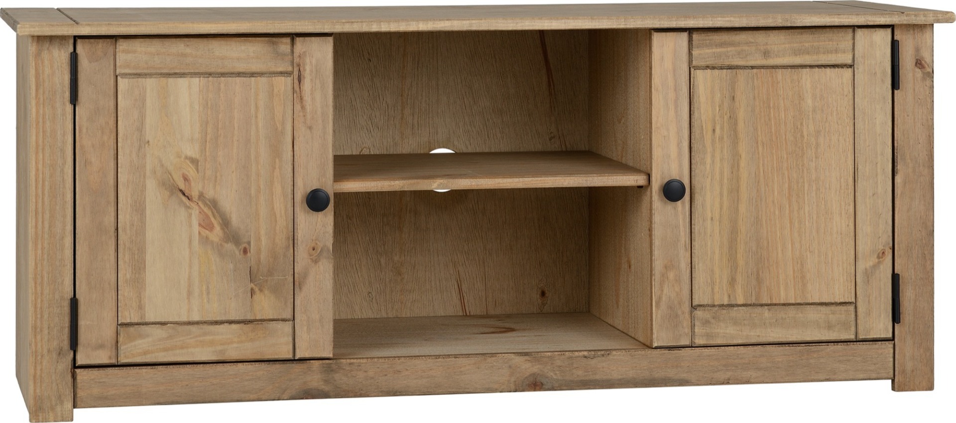 Panama 2 Door 1 Shelf Flat Screen TV Unit - Natural Wax - Budget Deals