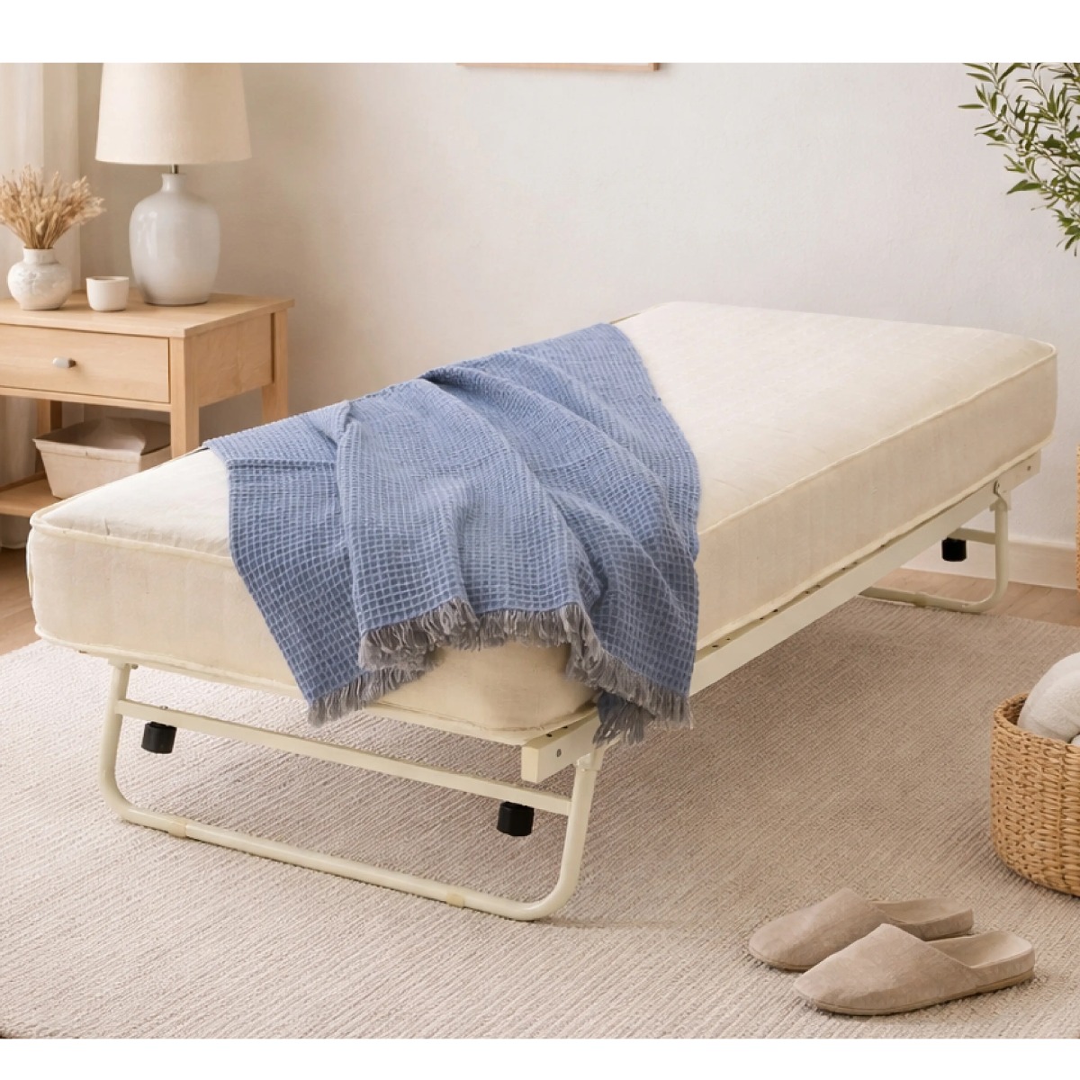 Paris Metal Frame Guest Bed - Small Single 2ft6 - Ivory - Beds-To-Go