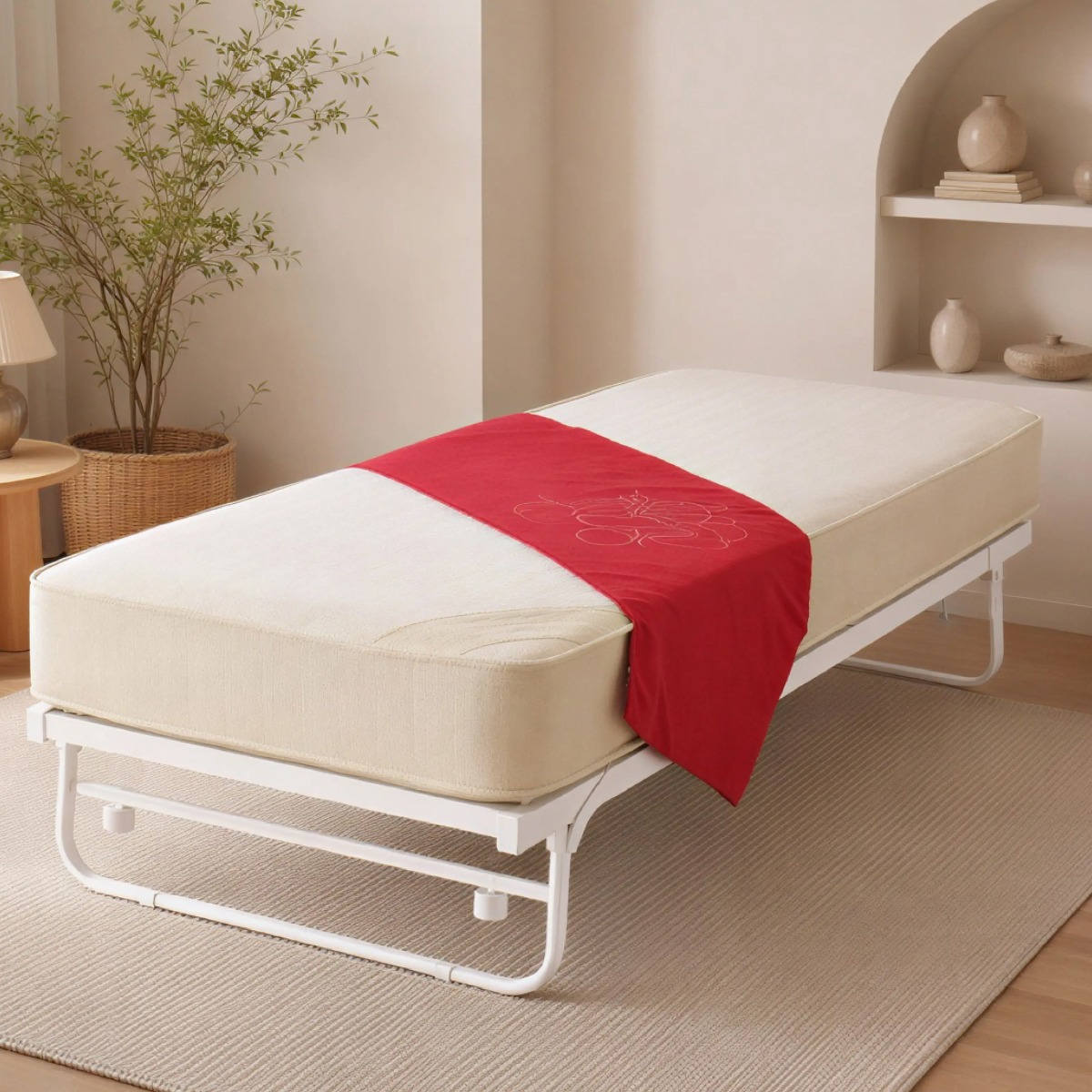 Paris Metal Frame Guest Bed - Single 3ft - White - Beds-To-Go