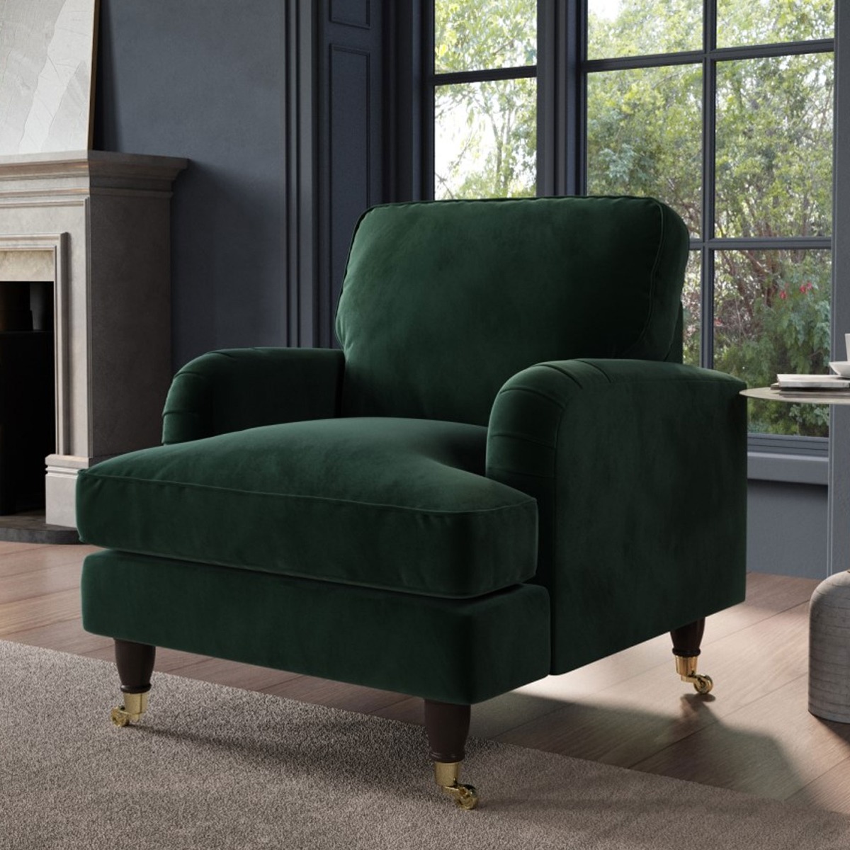 PAYTON Velvet Armchair - Dark Green - Home Done