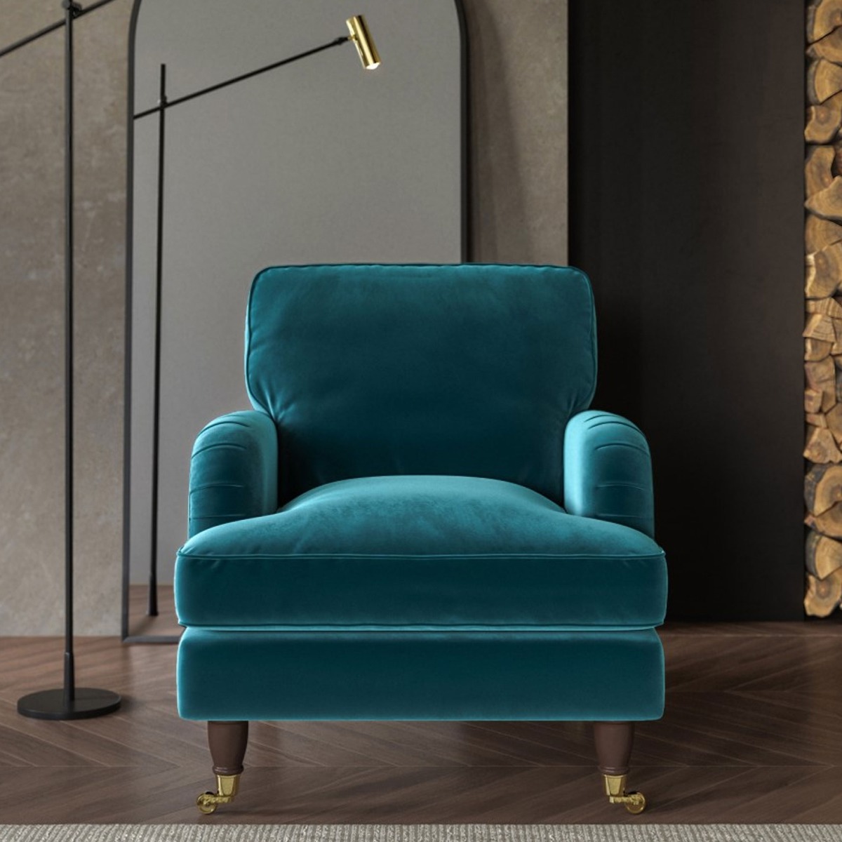 PAYTON Velvet Armchair - Teal - Home Done