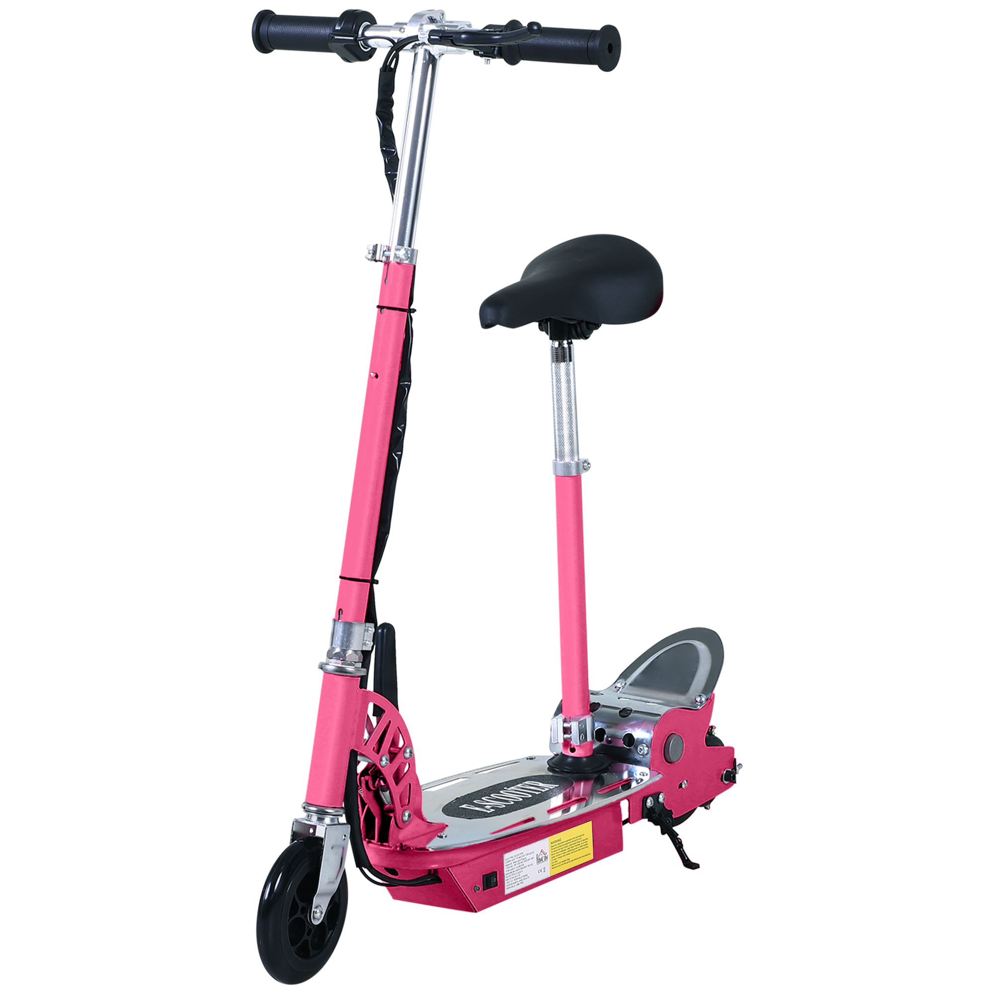 120W Teens Foldable Kids Powered Scooters 24V Rechargeable Battery Adjustable Ride on Outdoor Toy (Pink) - Life Essentials