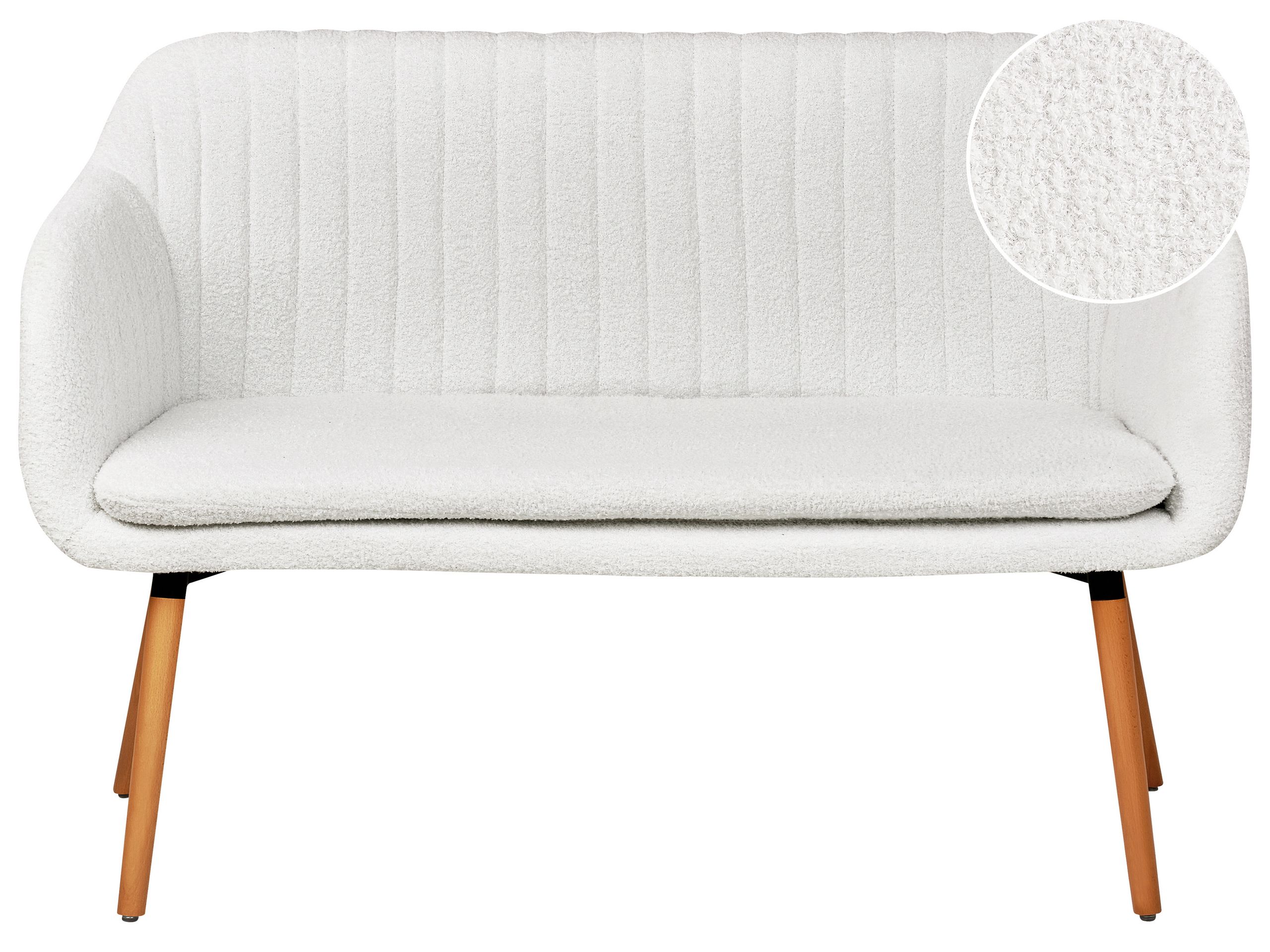 2 Seater Boucle Kitchen Sofa Off-White TABY - Gemini Interiors