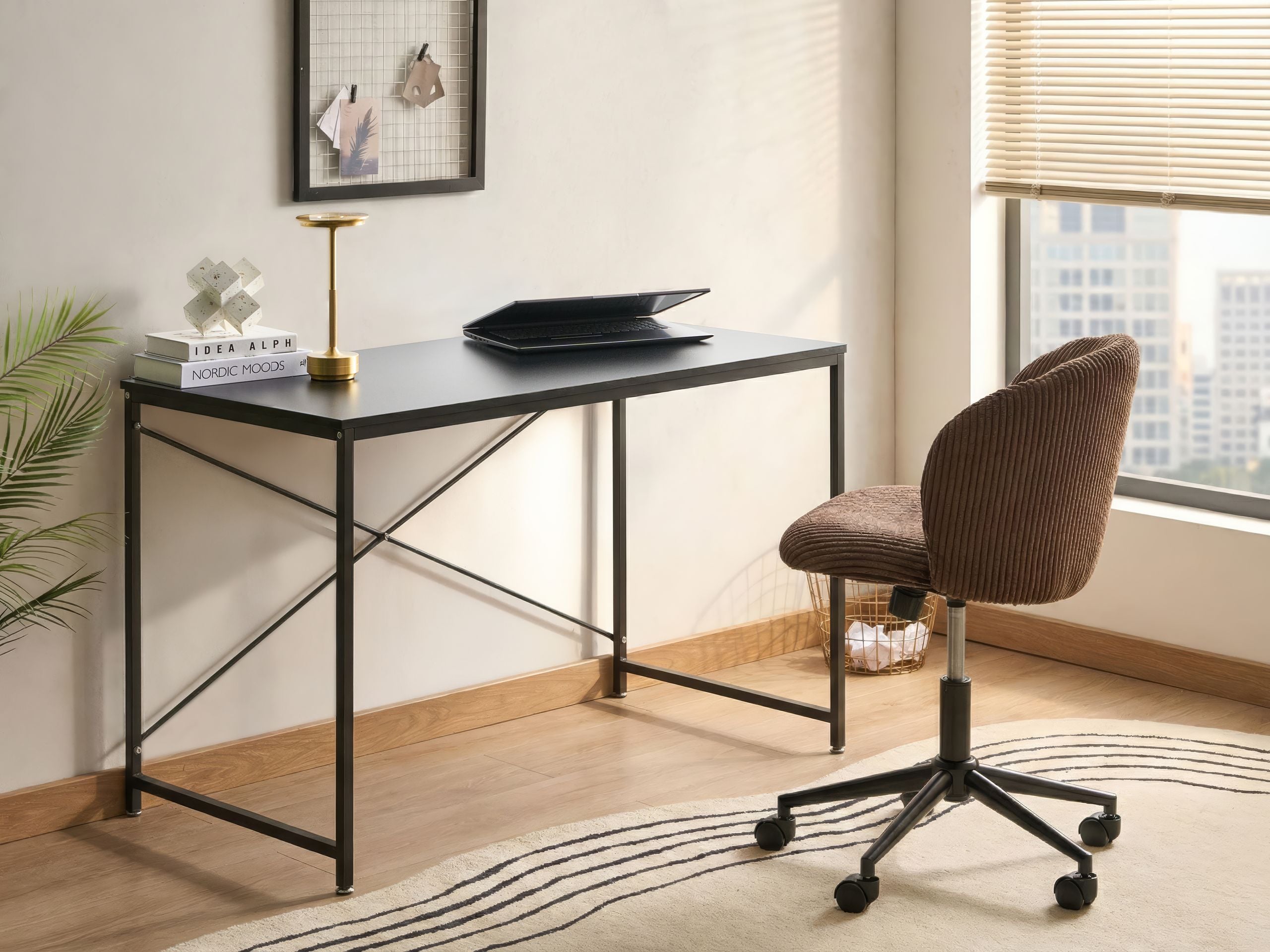 GASERO Home Office Desk - Black - Gemini Interiors