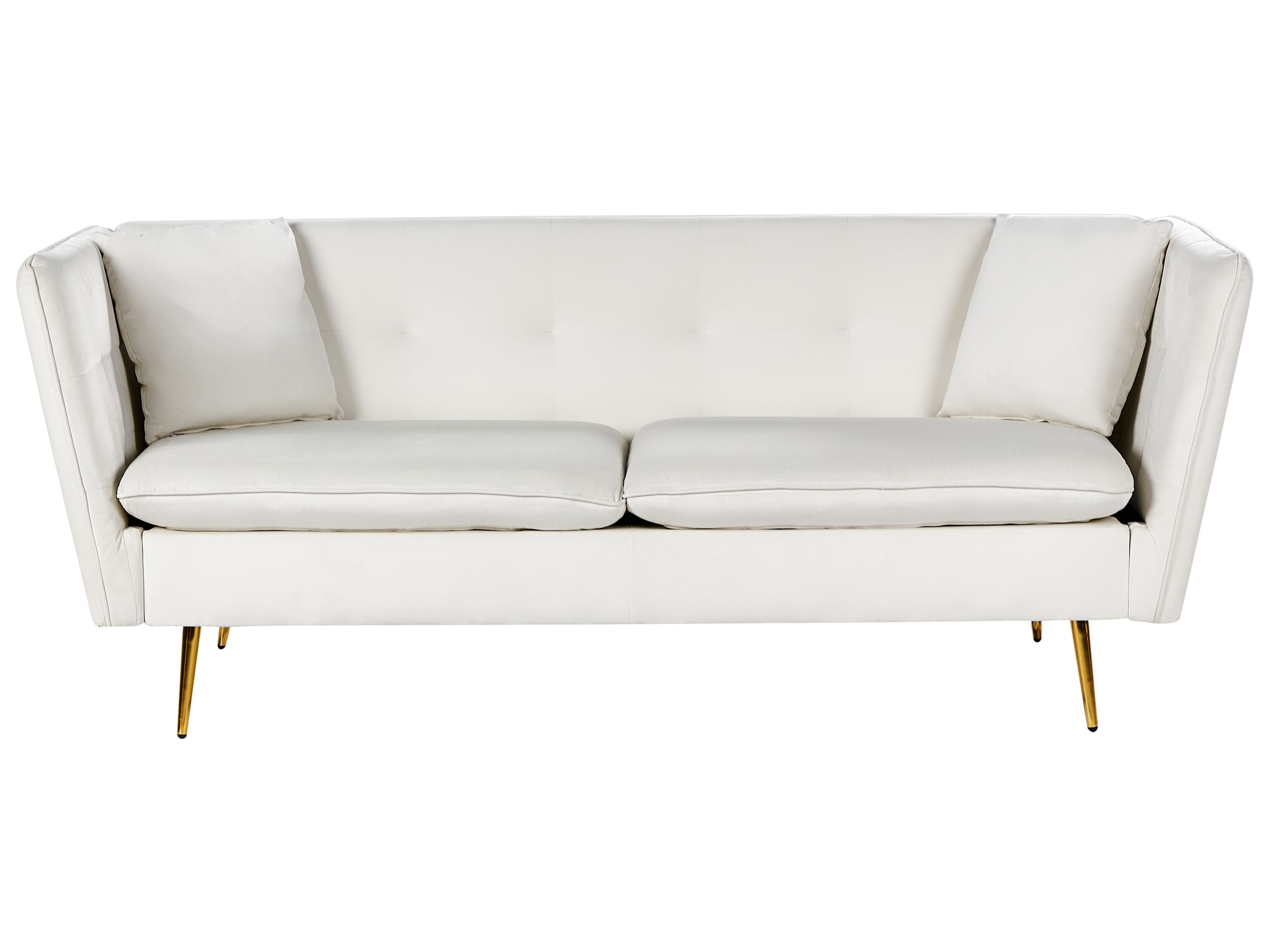 3 Seater Velvet Sofa White FREDERICA - Gemini Interiors