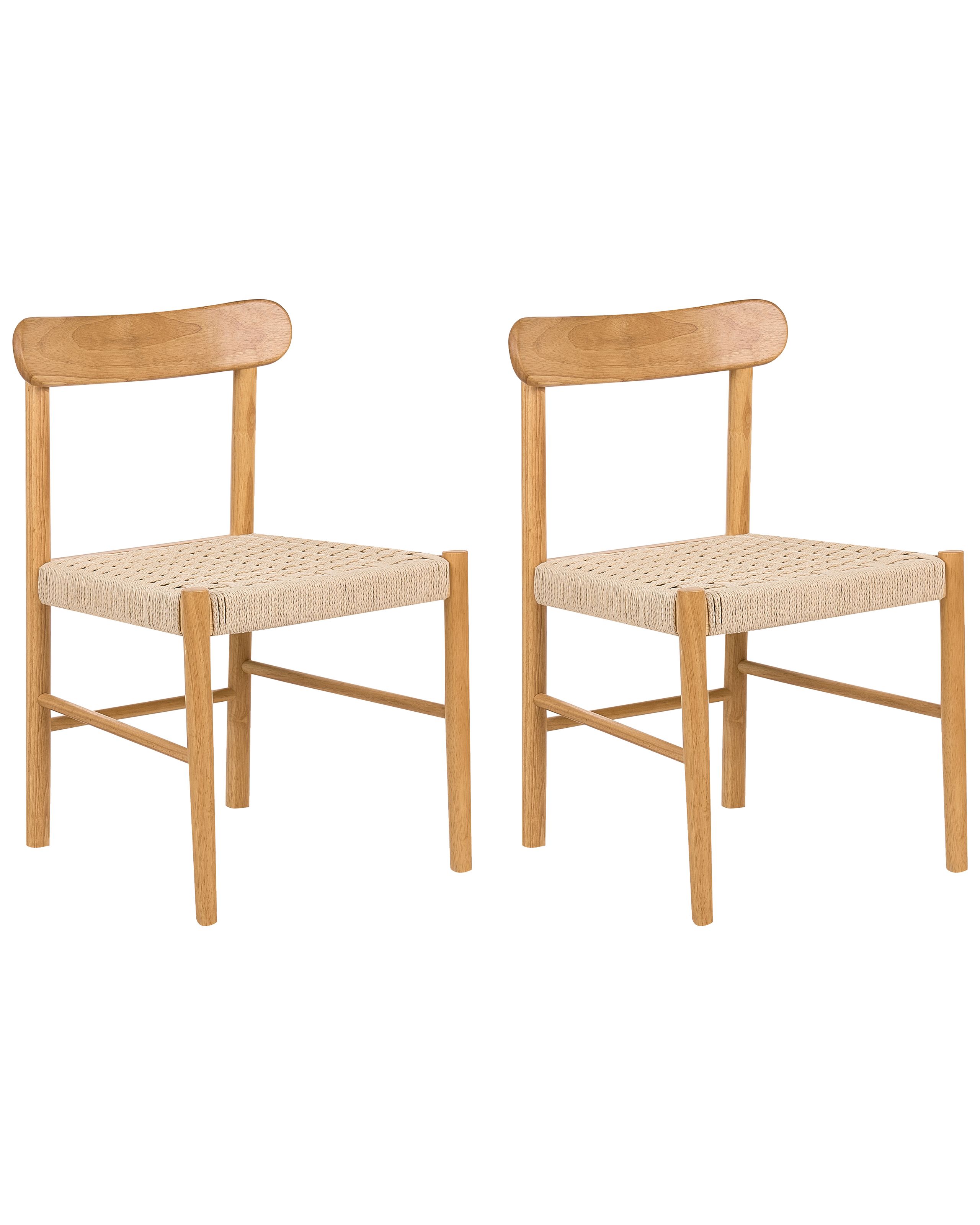 FRAYMERE Wooden Dining Chairs - Set of 2 - Brown with Beige - Gemini Interiors