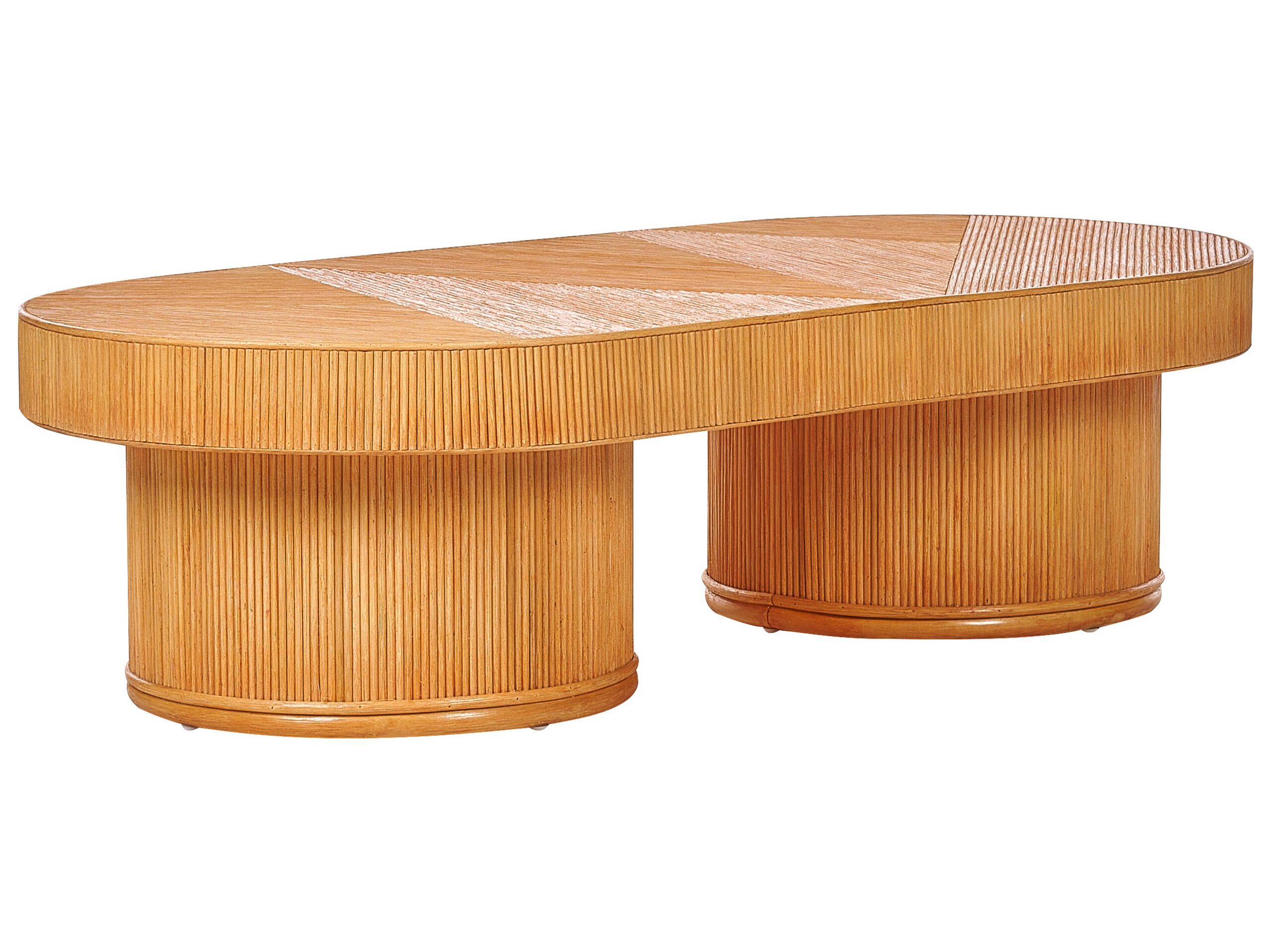 Rattan Coffee Table 150 x 70 cm Light Wood AIROLE - Gemini Interiors