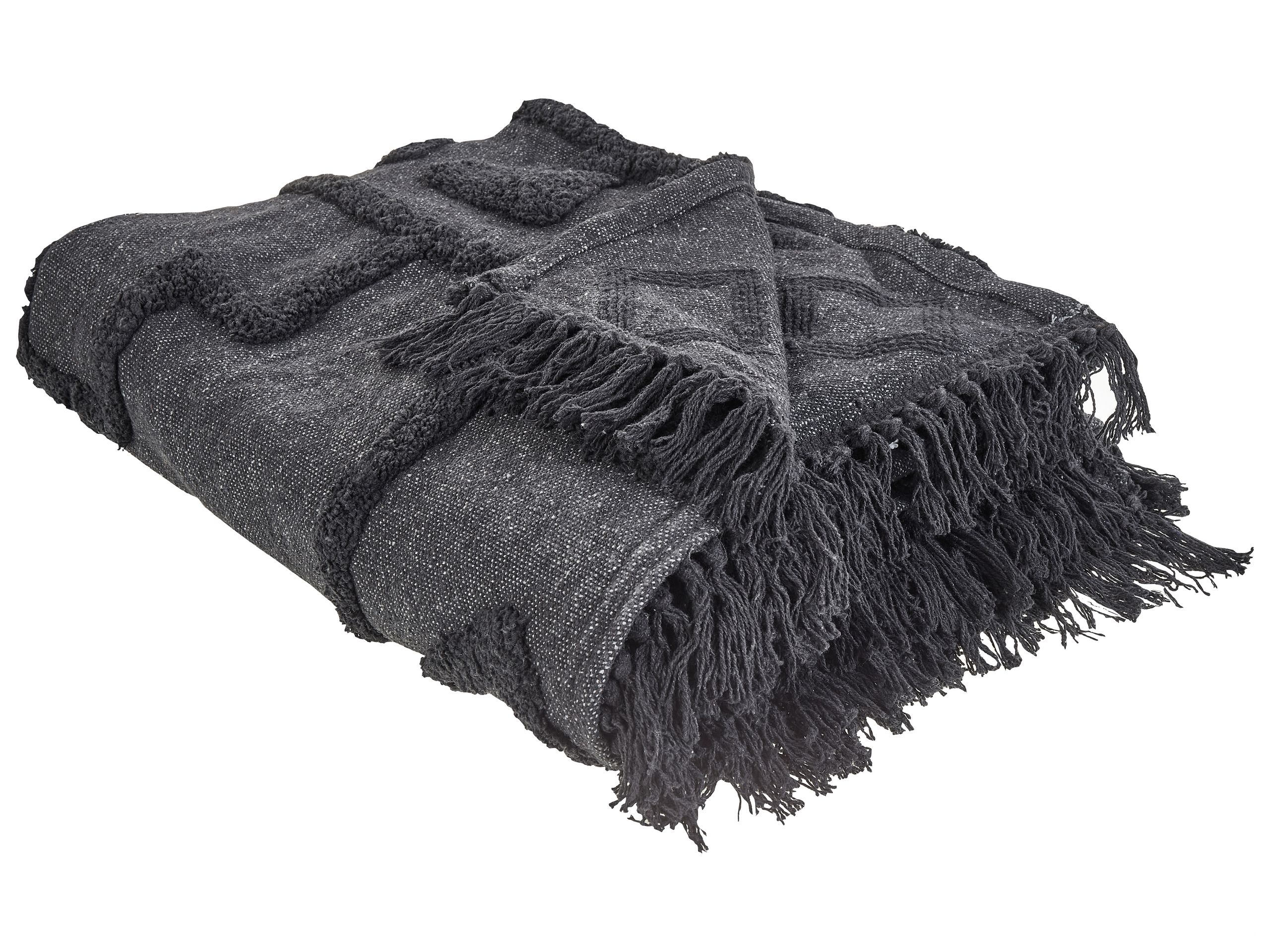 Blanket CHACK Cotton 220 x 240 cm Dark Grey - Gemini Interiors