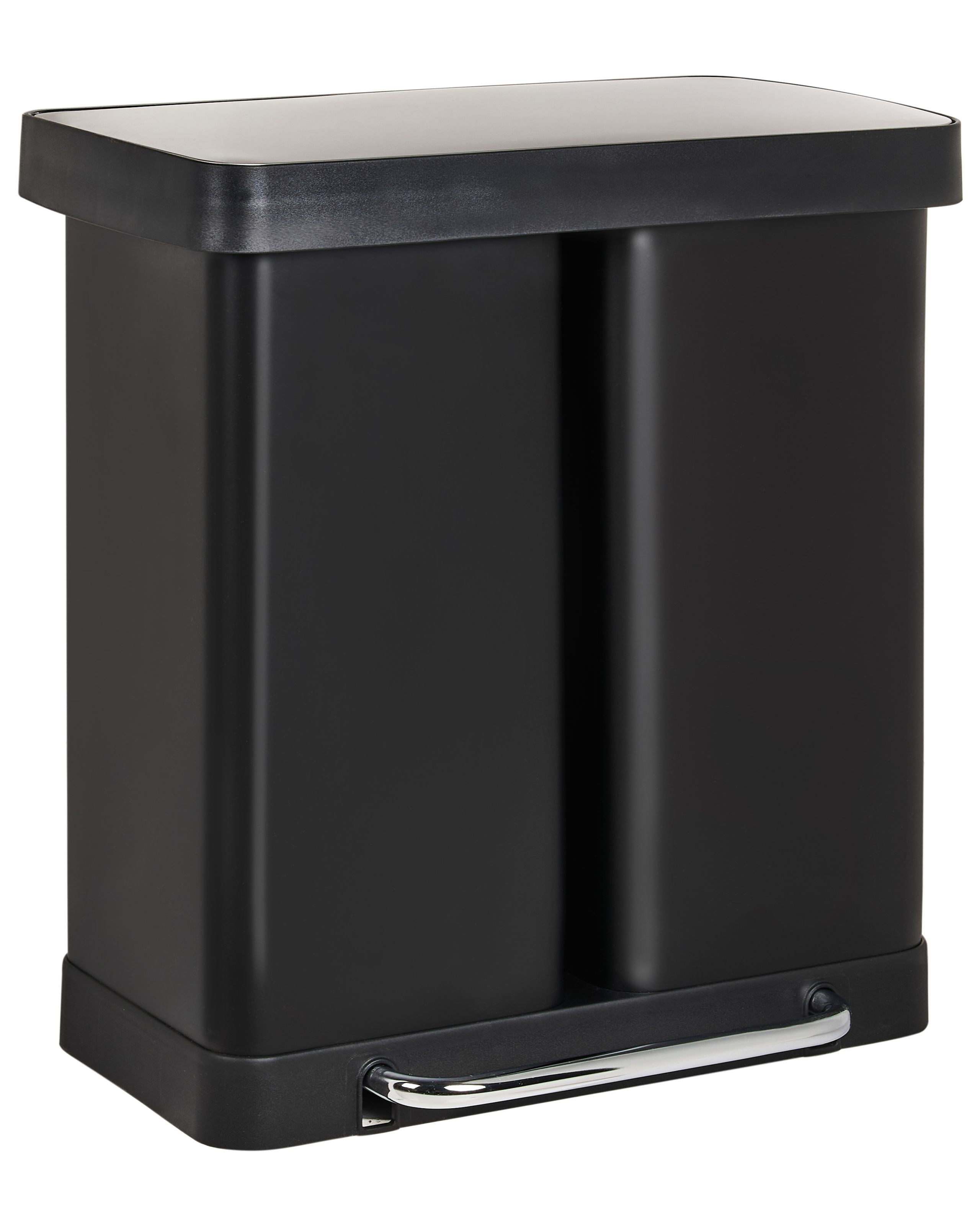 OTTERBOURNE Metal Double Pedal Waste Bin - Black - Gemini Interiors