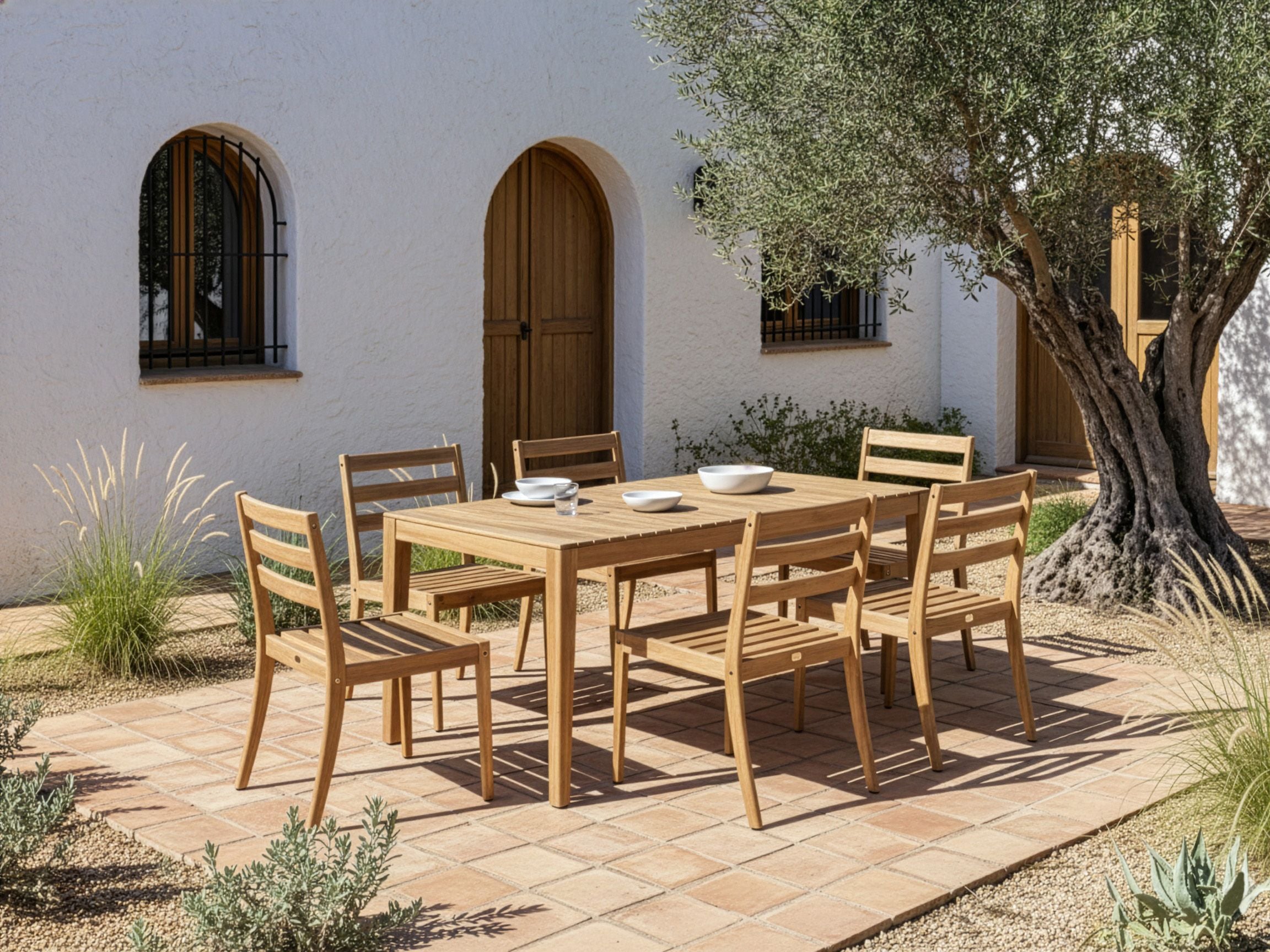 BRAVENTO Garden Dining Table - Brown - Gemini Interiors