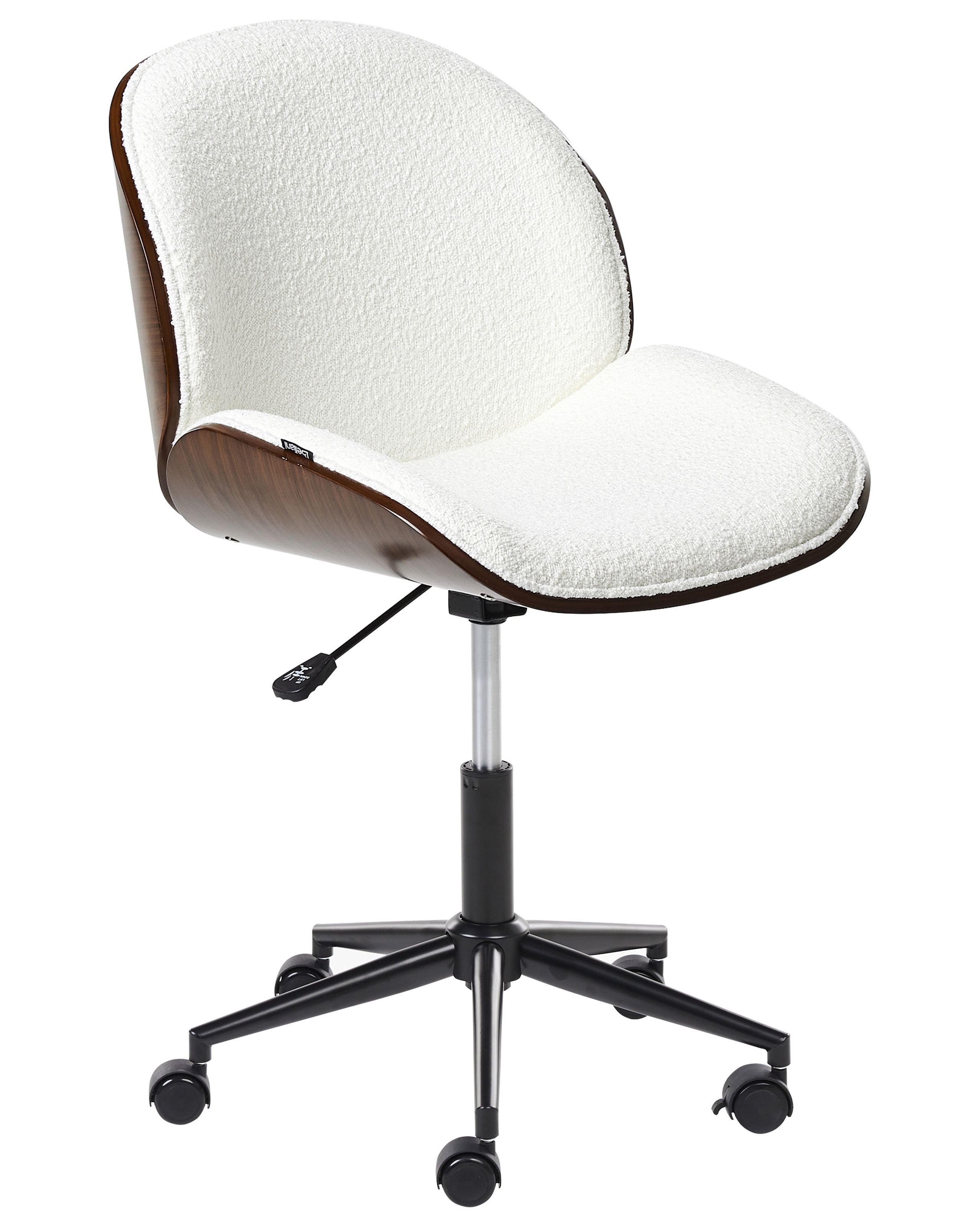 Office Chair Dark Wood and White MENESHA - Gemini Interiors