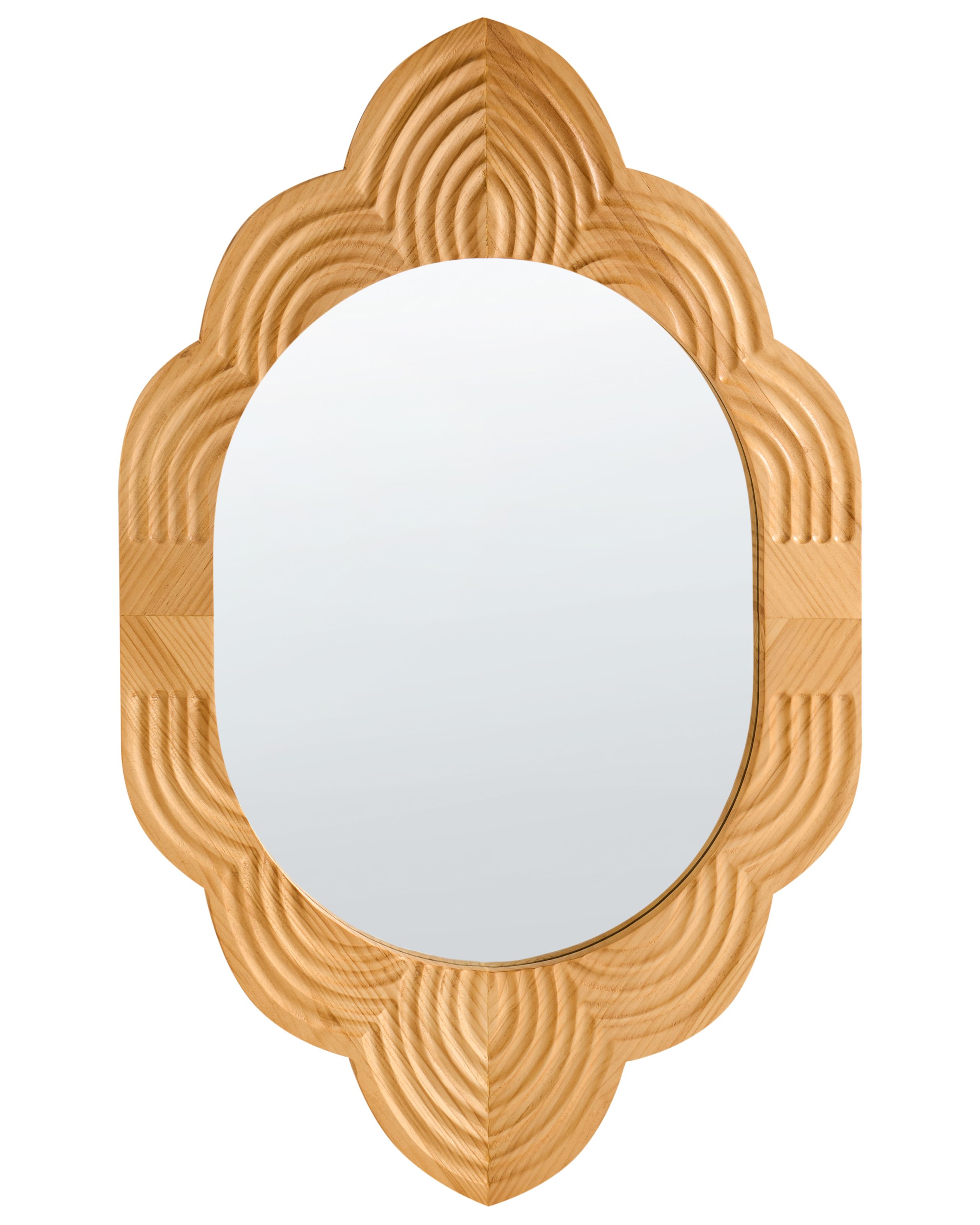 BENLEIGH Wall Mirror Pine Wood - Light Brown - Gemini Interiors