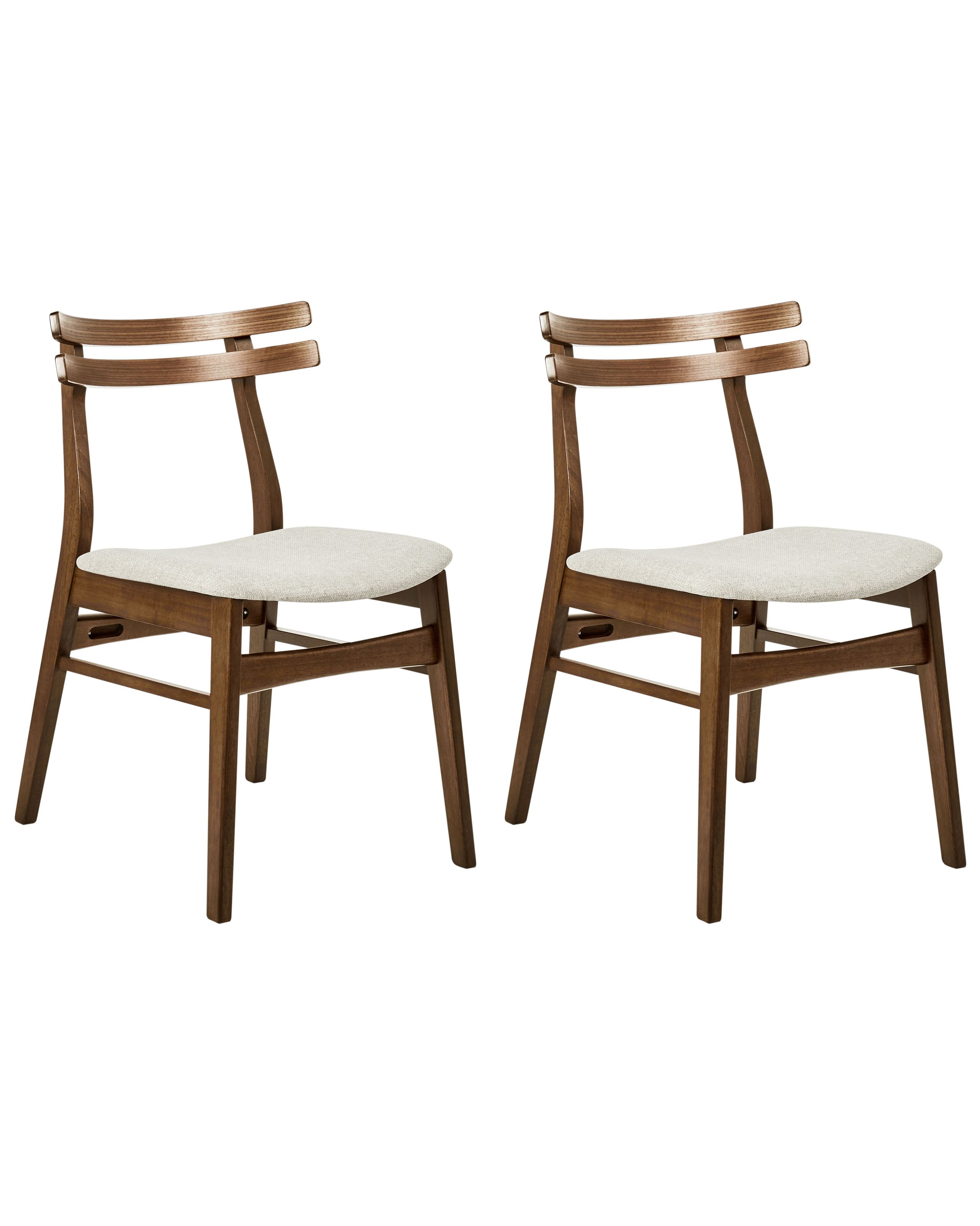 Set of 2 Dining Chairs CYNTHIANA Wood Light Beige - Gemini Interiors