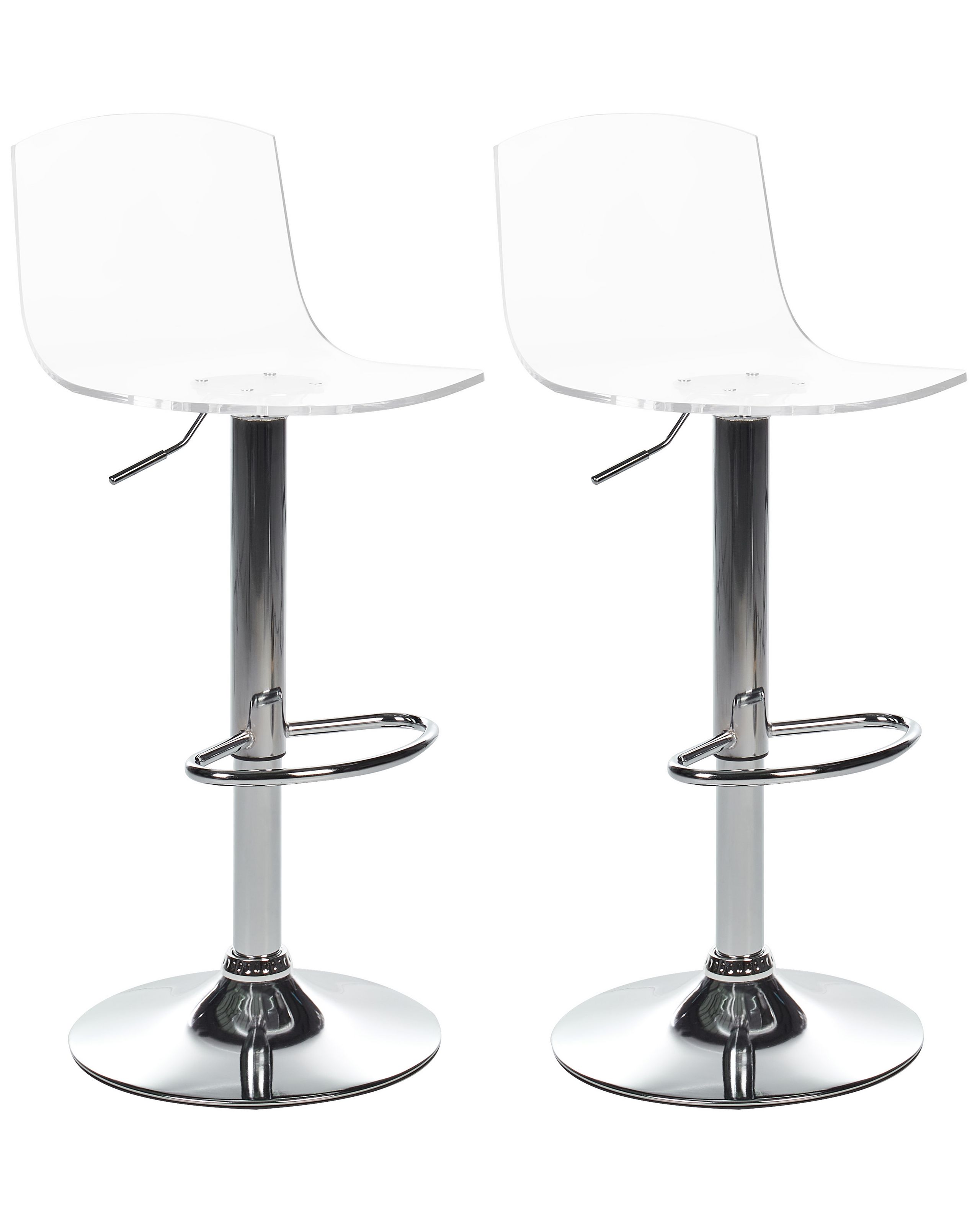 Set of 2 Bar Chairs IMOLA Swivel Transparent - Gemini Interiors