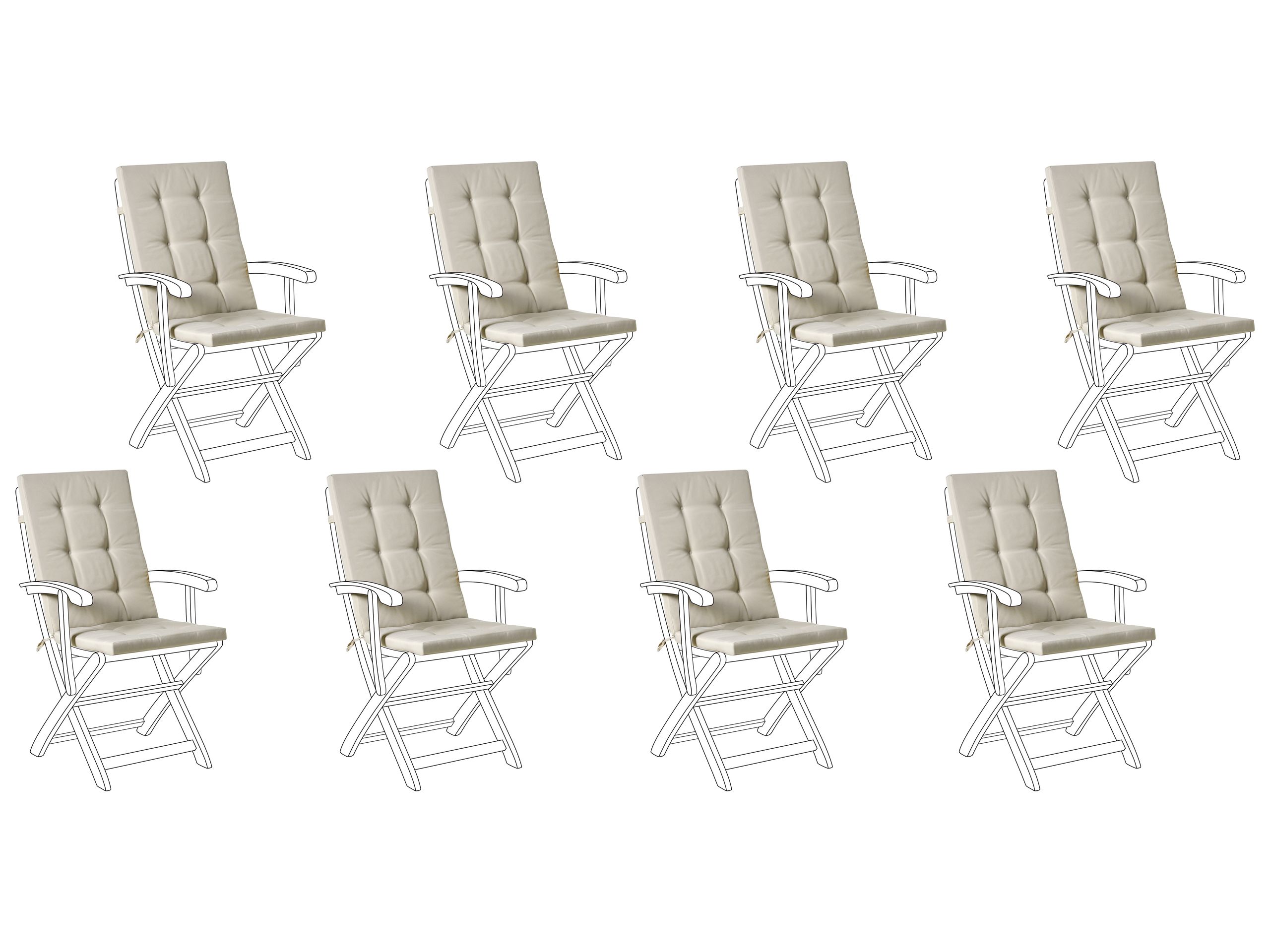 APLOR Set of 8 Garden Back Seat Cushions - Taupe - Gemini Interiors